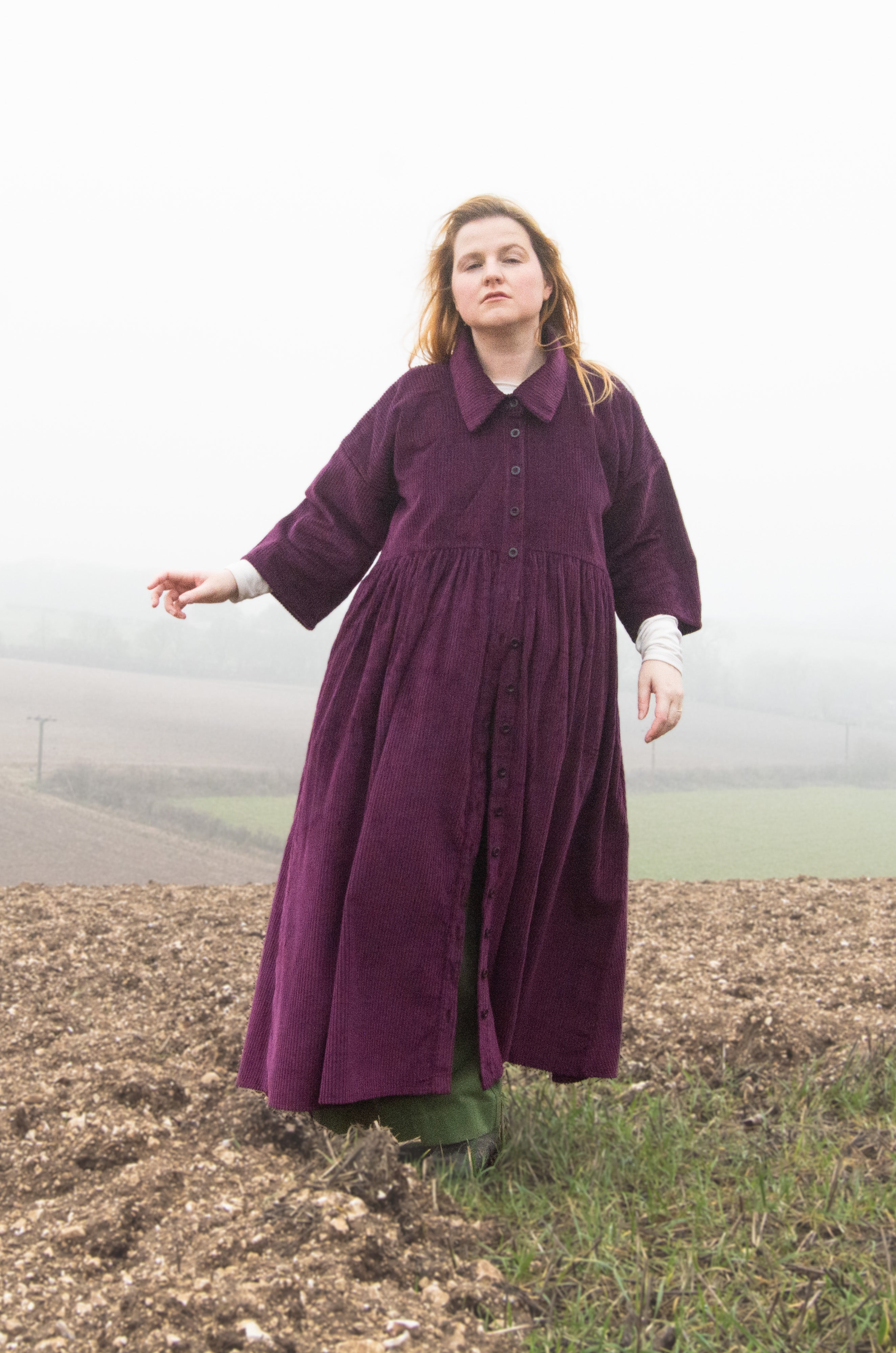 The Hybrid Dress in purple corduroy - House of Flint