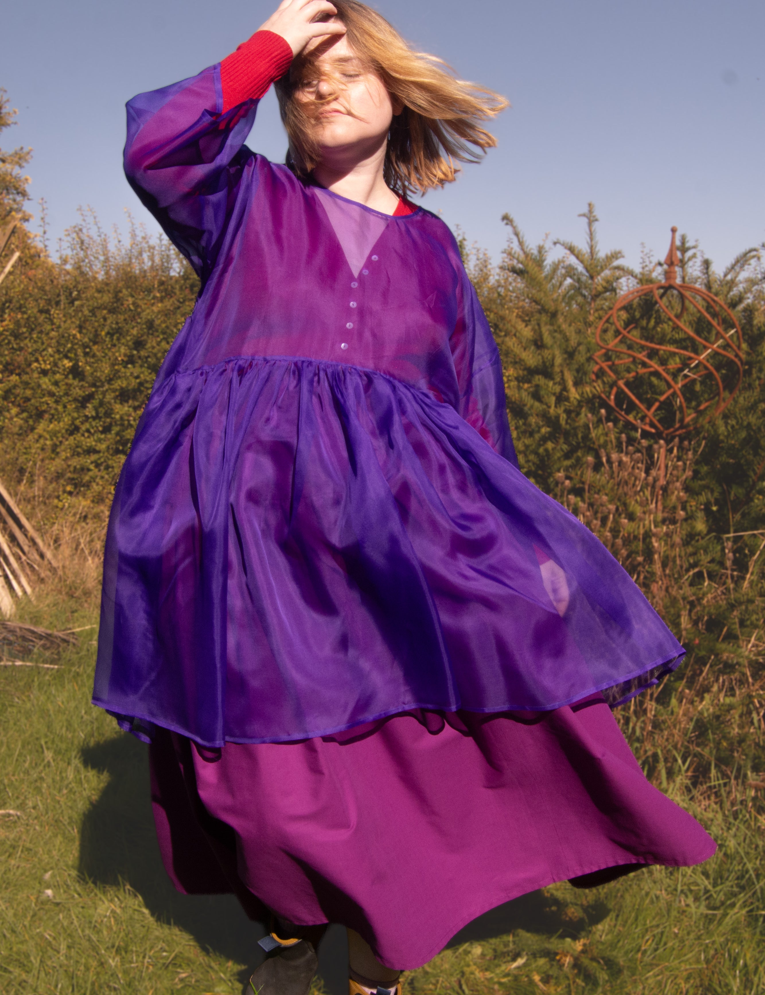 The Everything Tunic in Purple silk organza - House of Flint