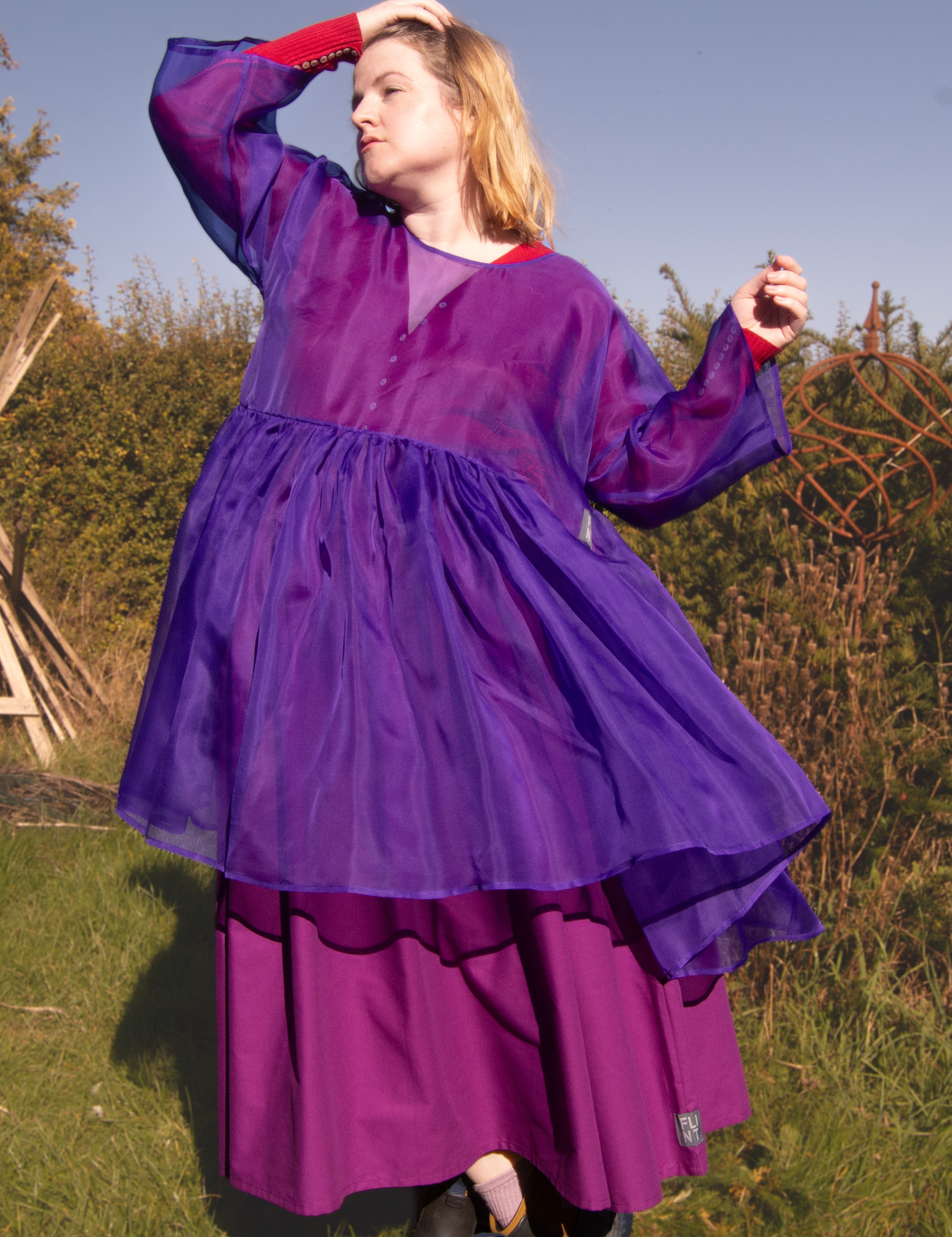The Everything Tunic in Purple silk organza - House of Flint