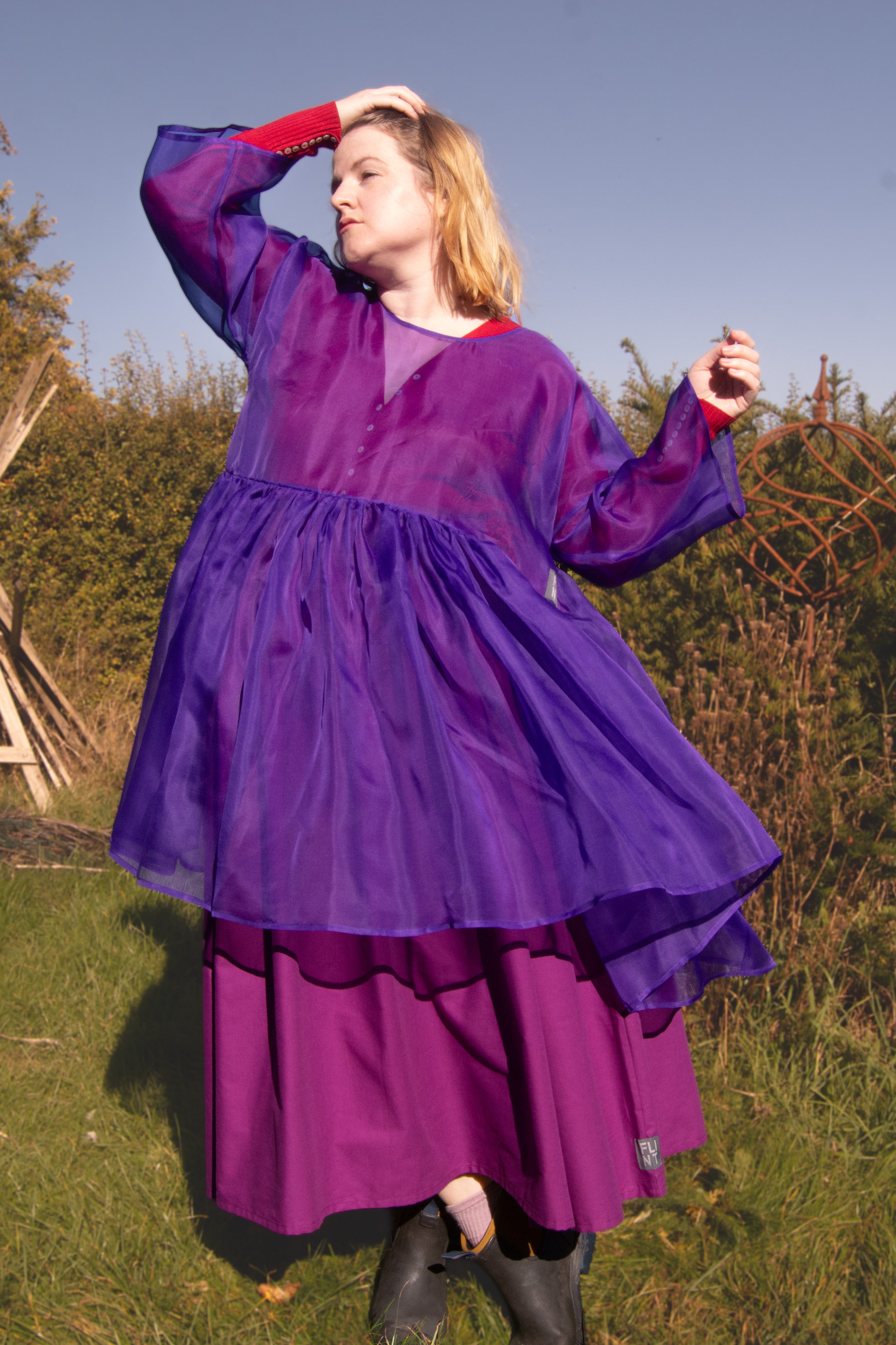 The Oak Skirt - Magenta cotton - House of Flint