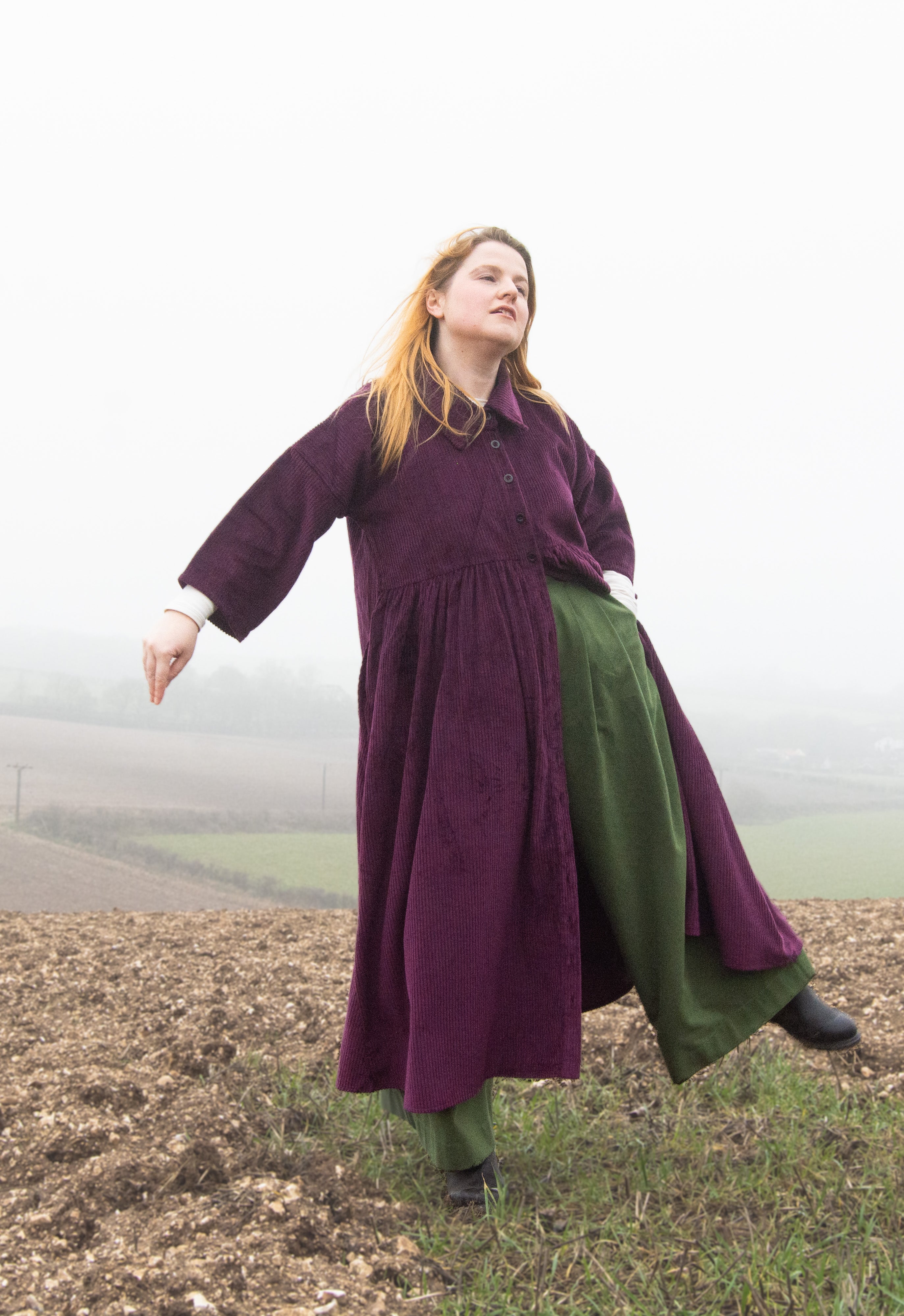 The Hybrid Dress in purple corduroy - House of Flint