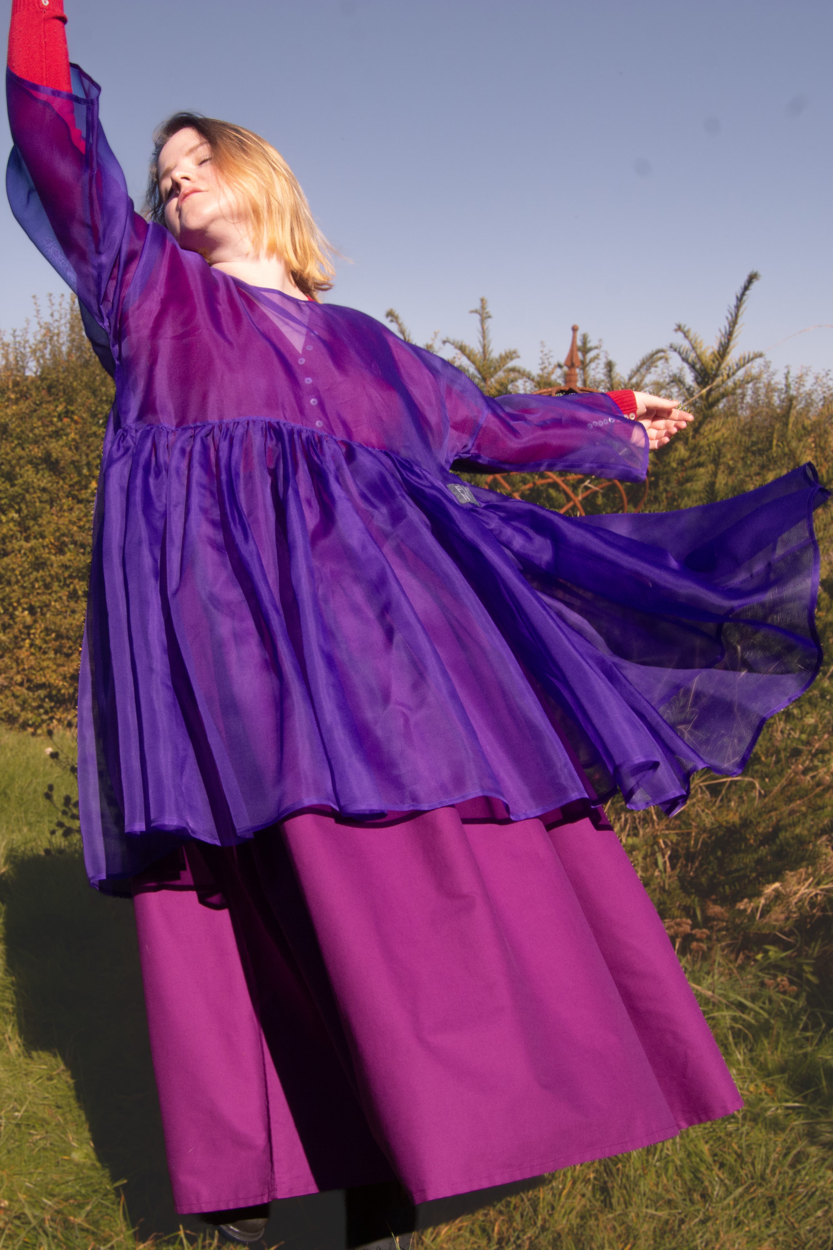 The Everything Tunic in Purple silk organza - House of Flint