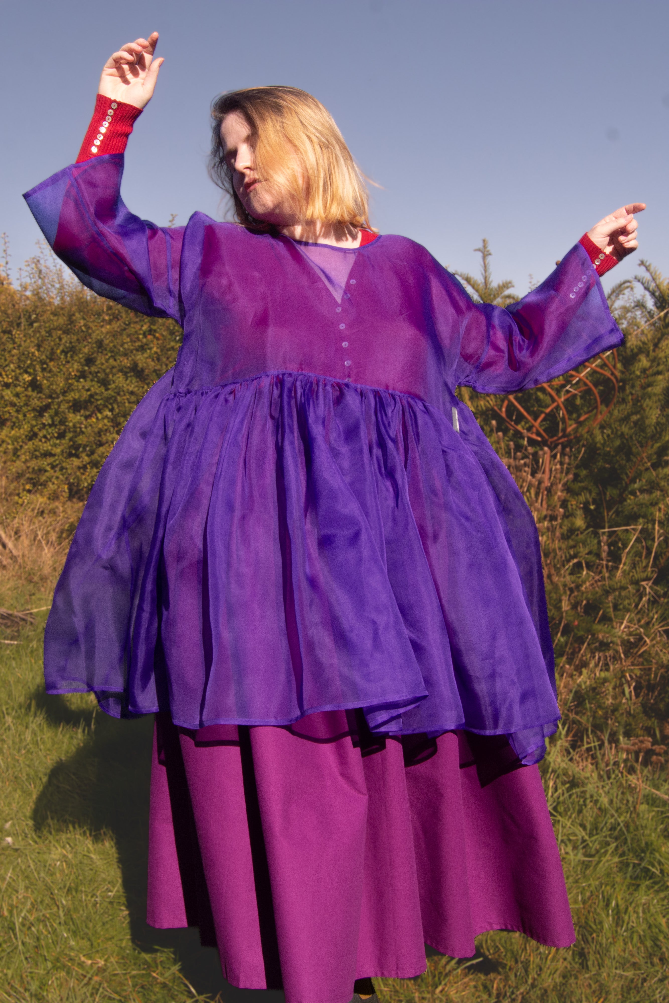 The Everything Tunic in Purple silk organza - House of Flint