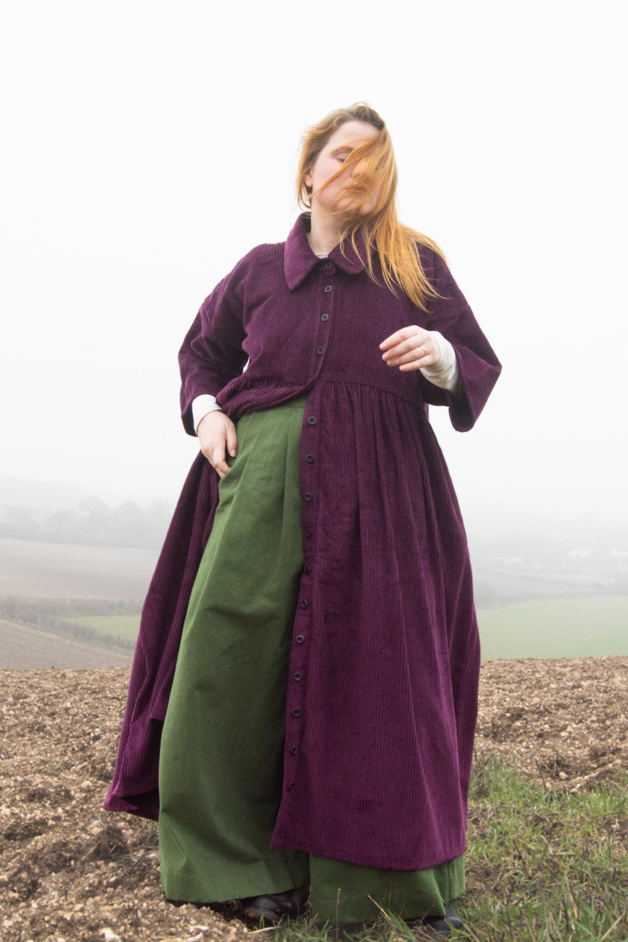 The Hybrid Dress in purple corduroy - House of Flint