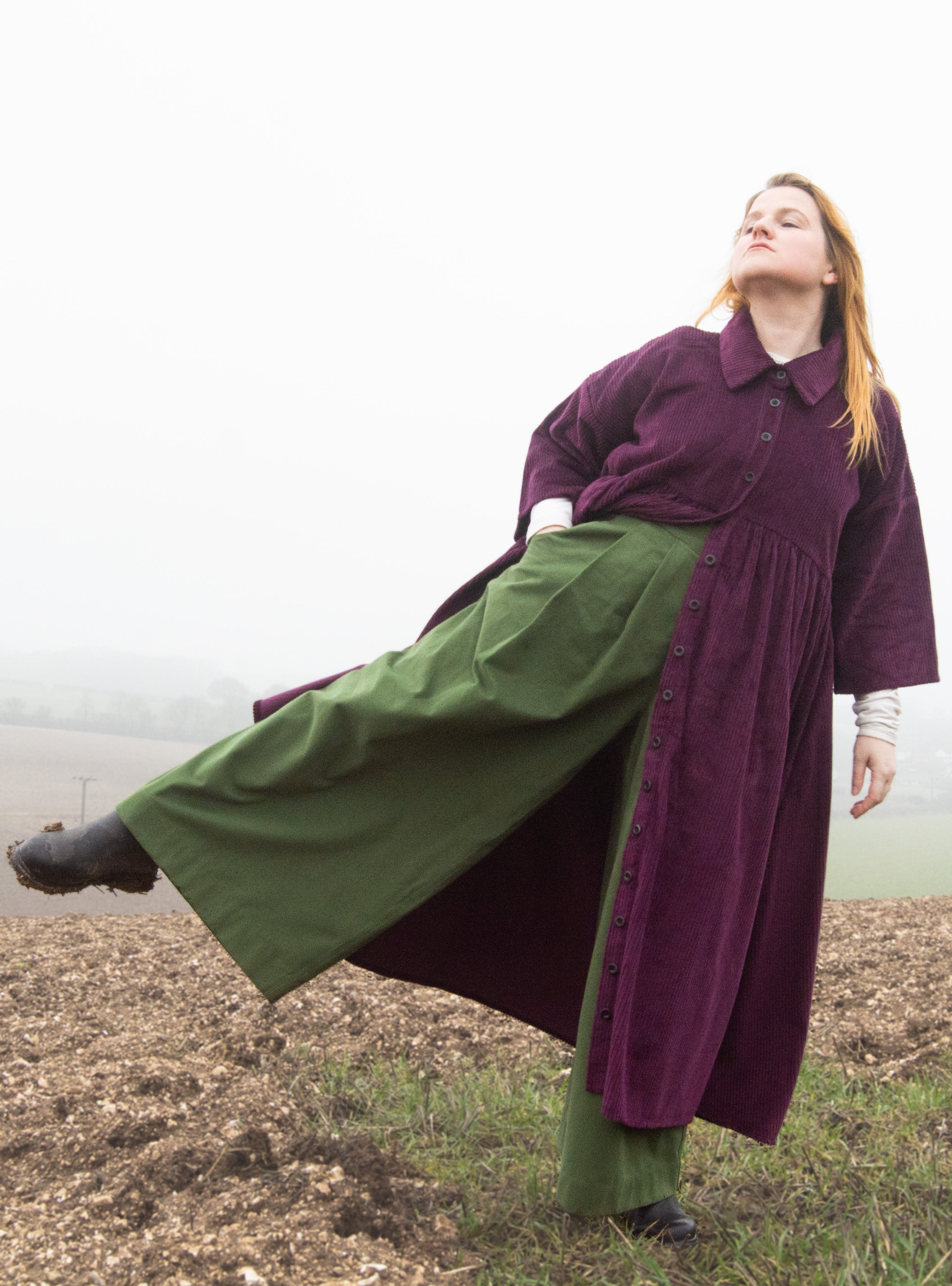 The Hybrid Dress in purple corduroy - House of Flint