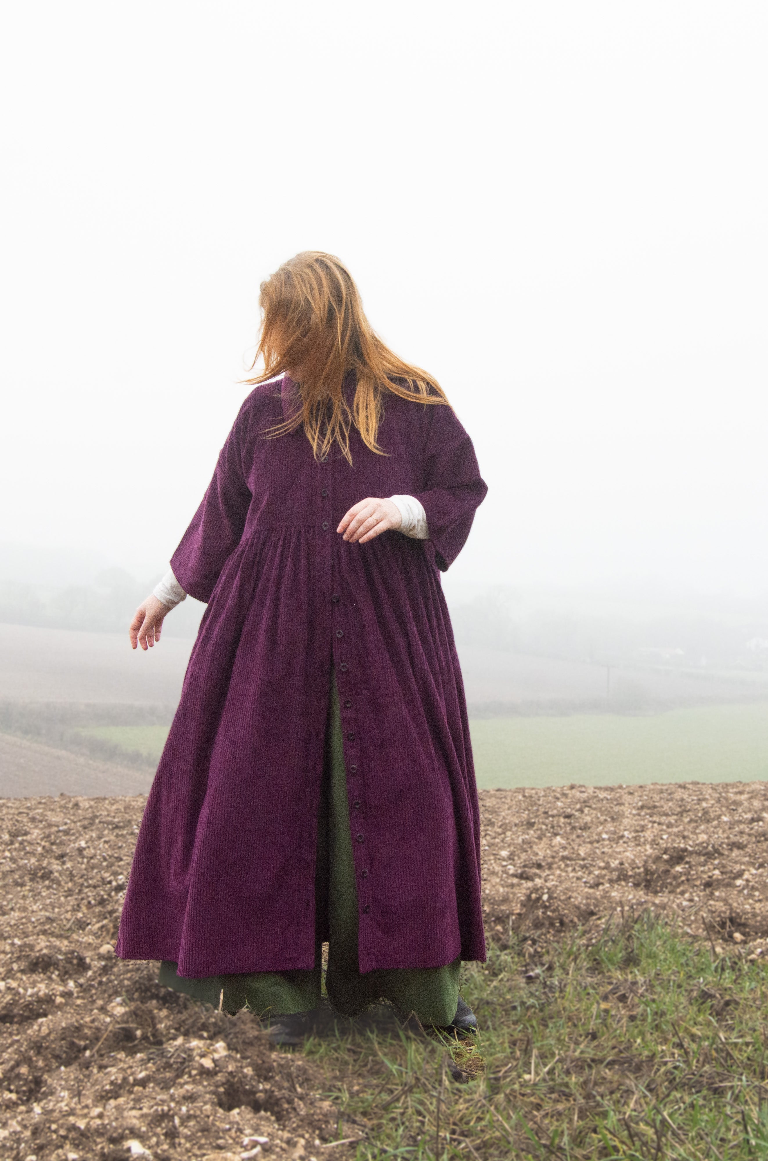 The Hybrid Dress in purple corduroy - House of Flint