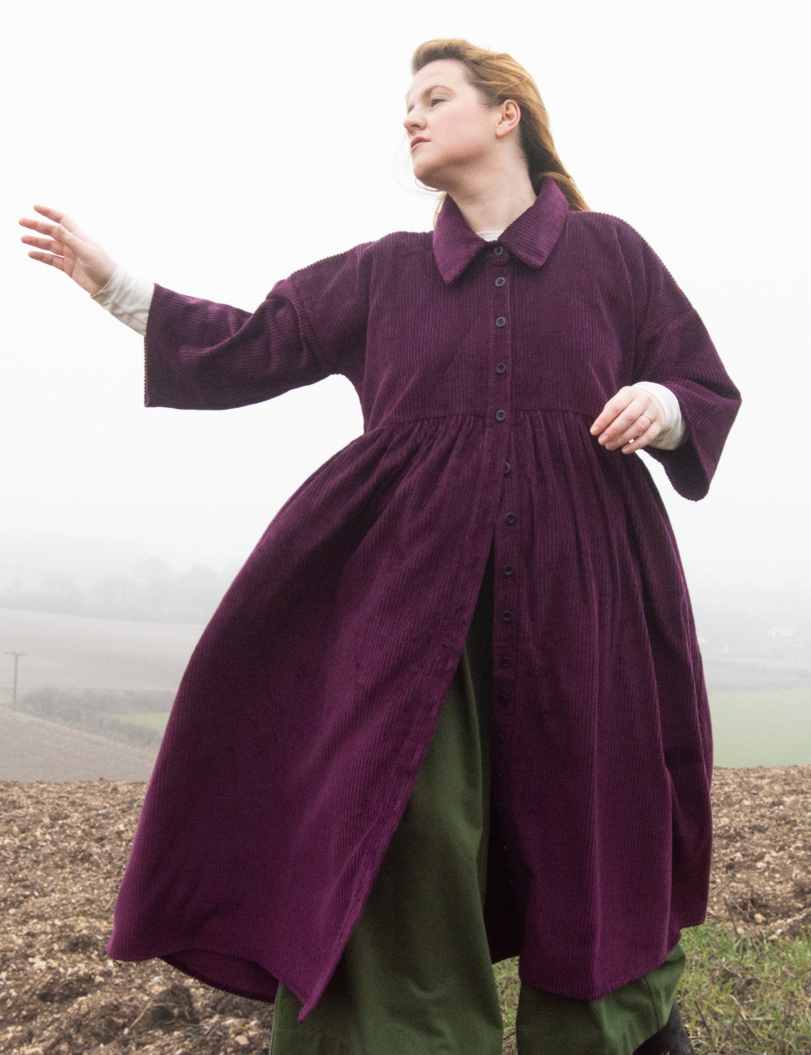 The Hybrid Dress in purple corduroy - House of Flint