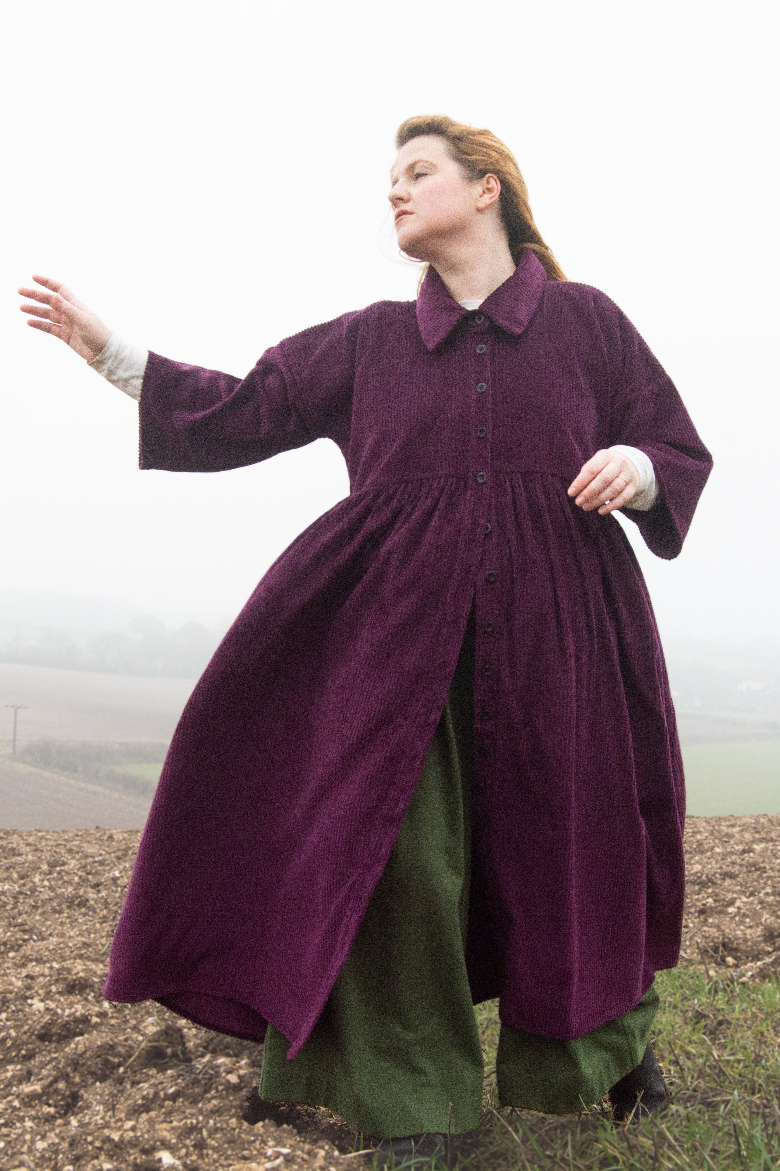 The Hybrid Dress in purple corduroy - House of Flint