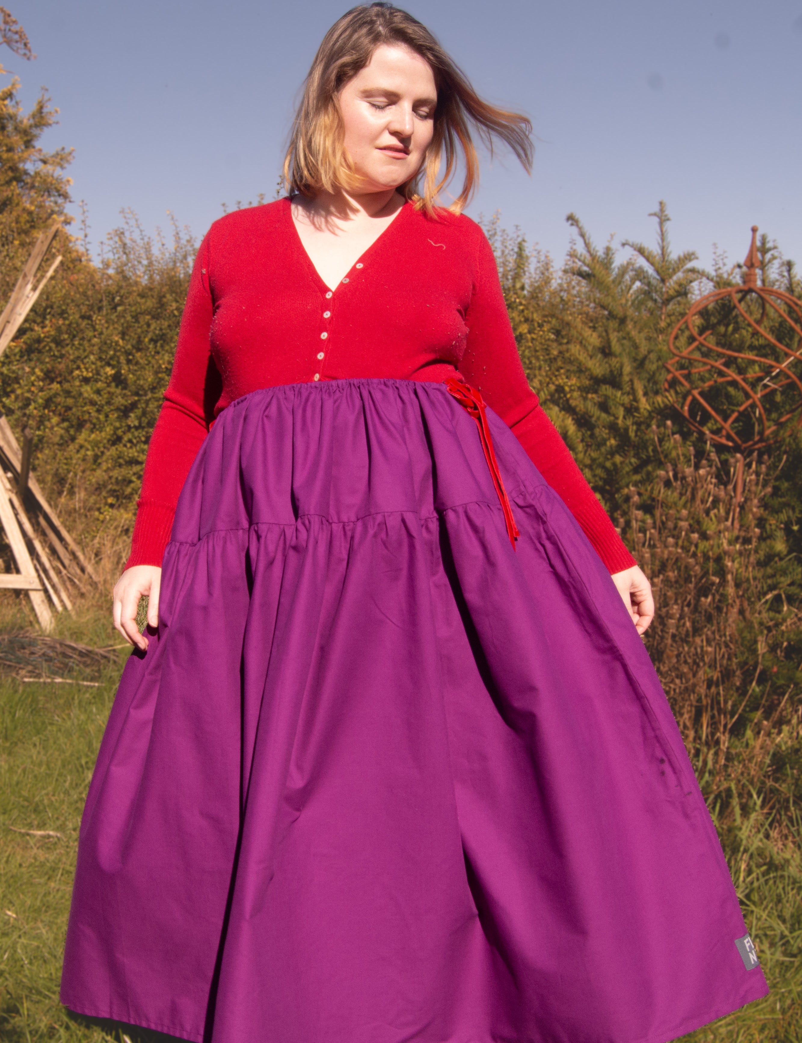 The Oak Skirt - Magenta cotton - House of Flint