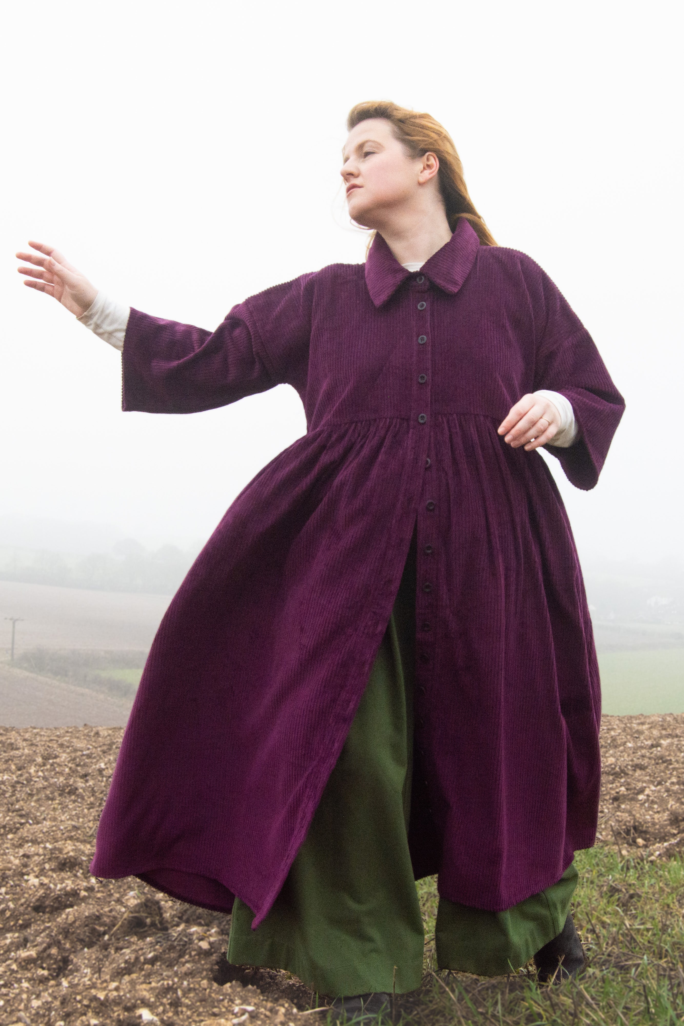 The Hybrid Dress in purple corduroy - House of Flint