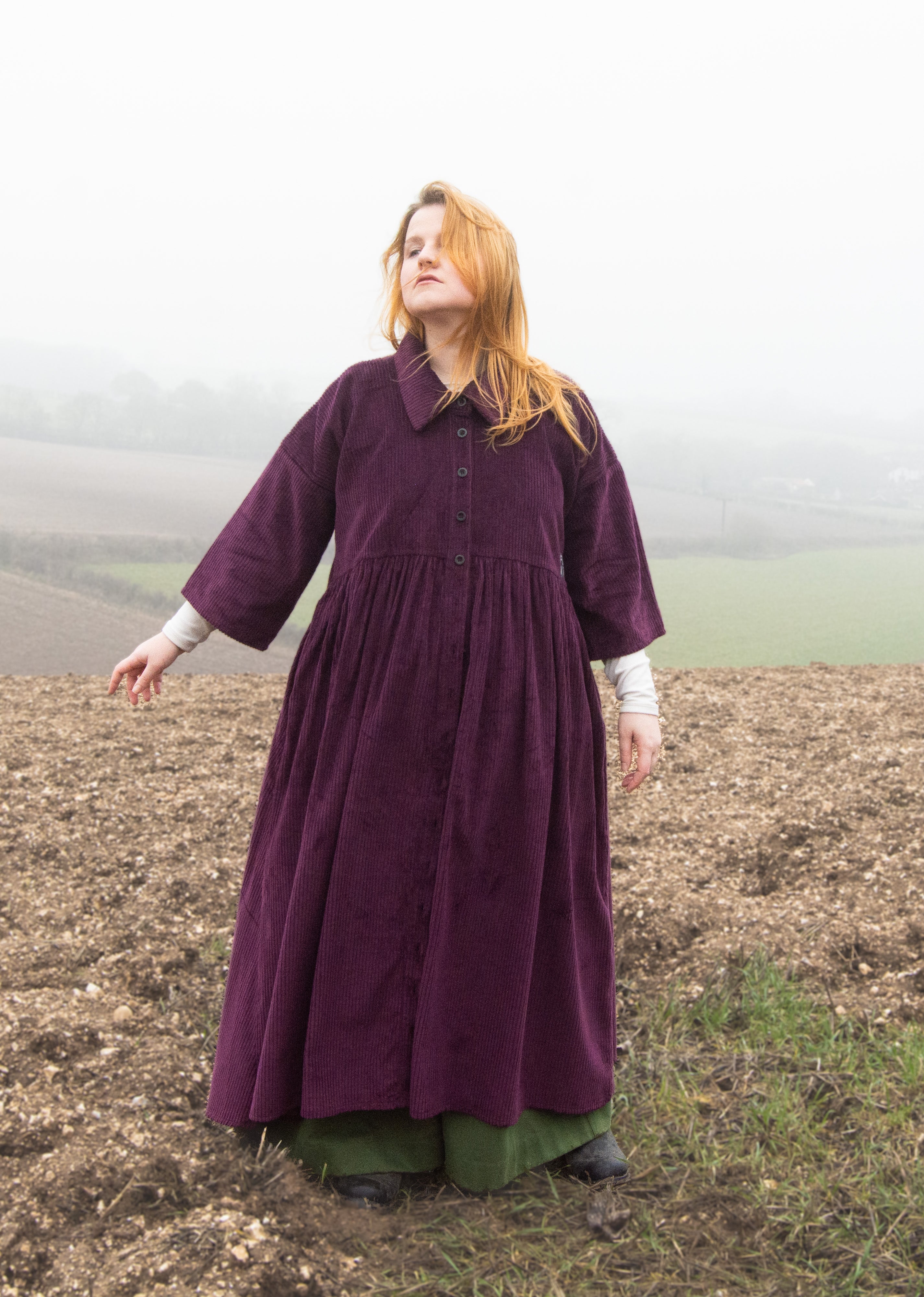 The Hybrid Dress in purple corduroy - House of Flint