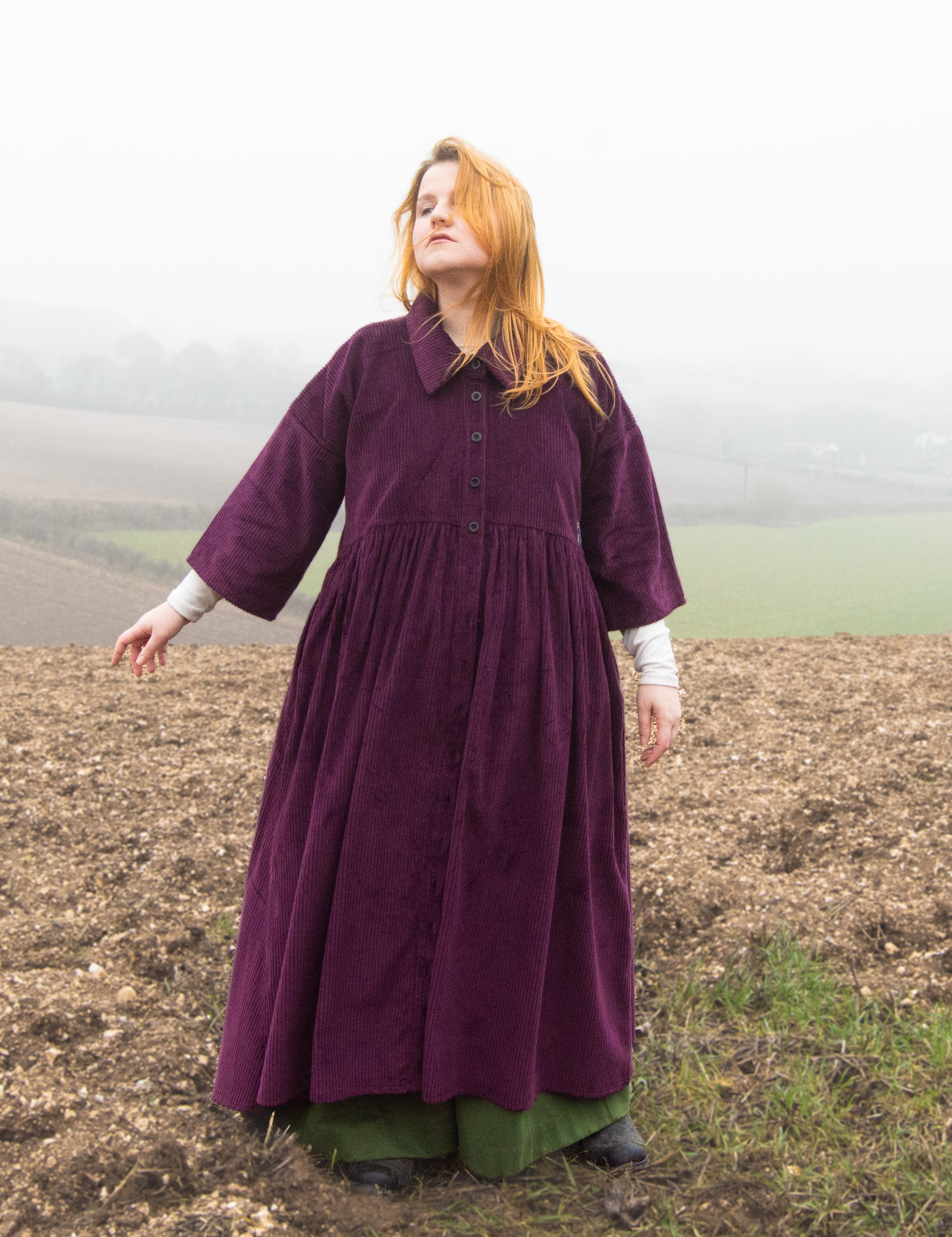The Hybrid Dress in purple corduroy - House of Flint