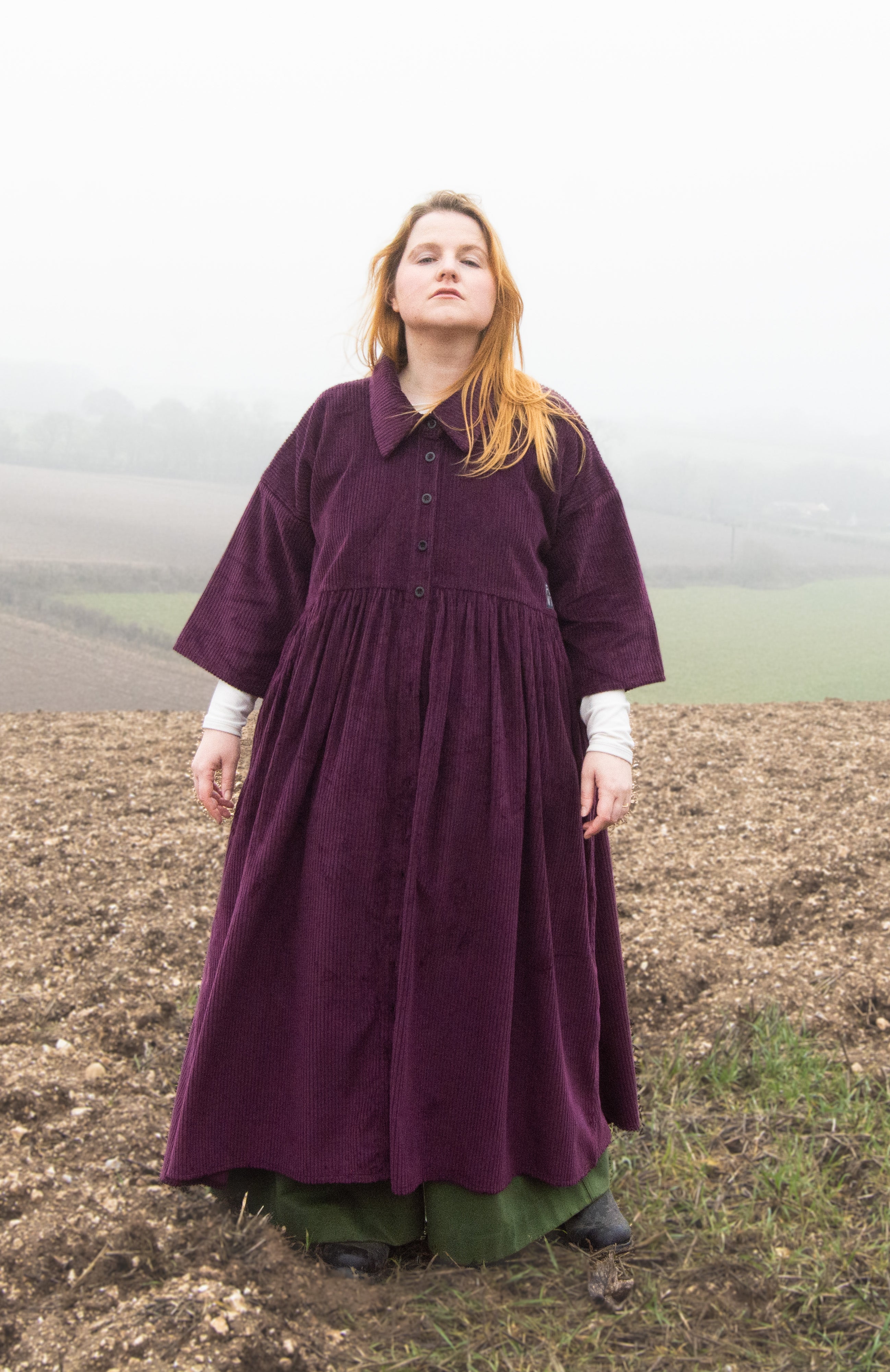 The Hybrid Dress in purple corduroy - House of Flint