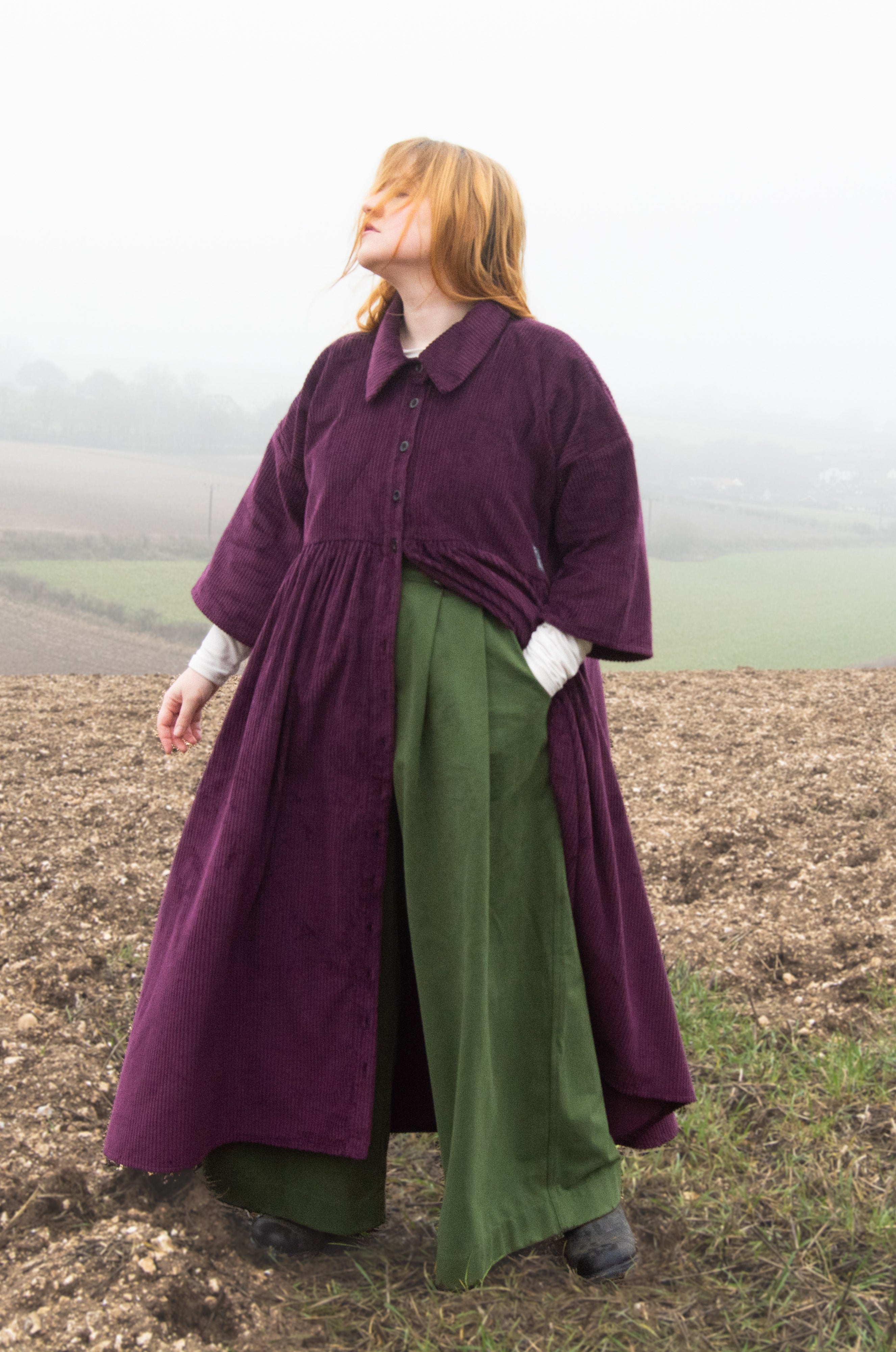 The Hybrid Dress in purple corduroy - House of Flint