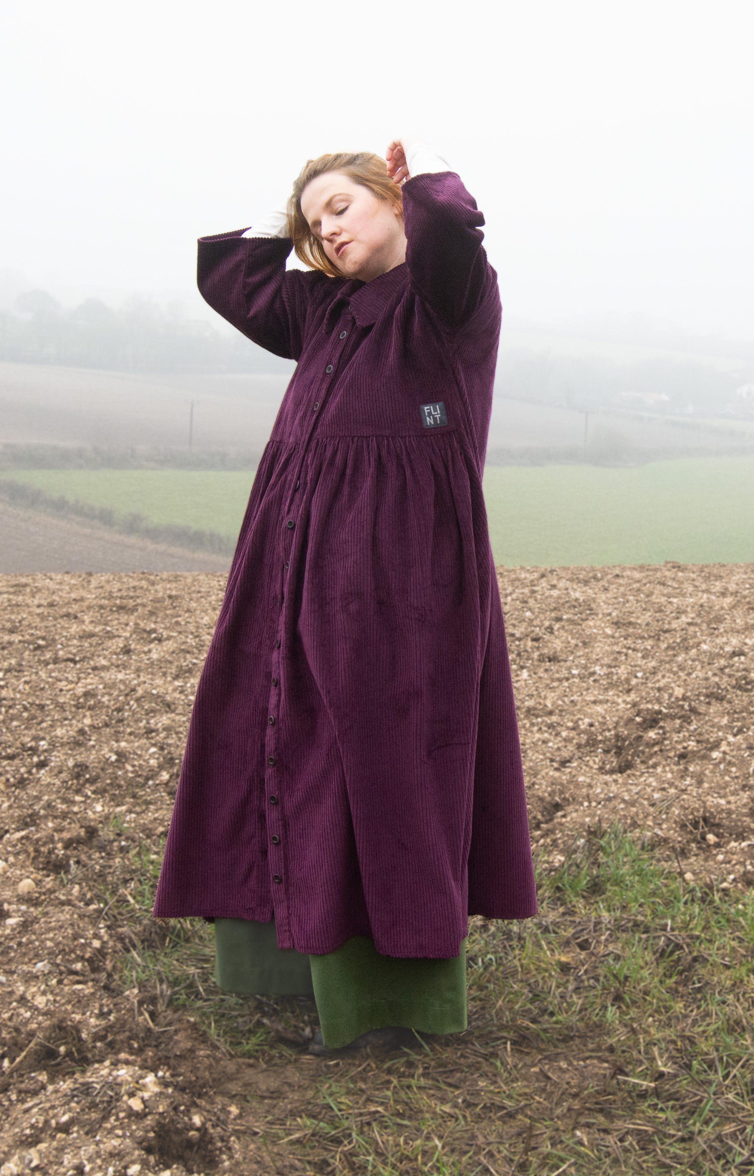 The Hybrid Dress in purple corduroy - House of Flint