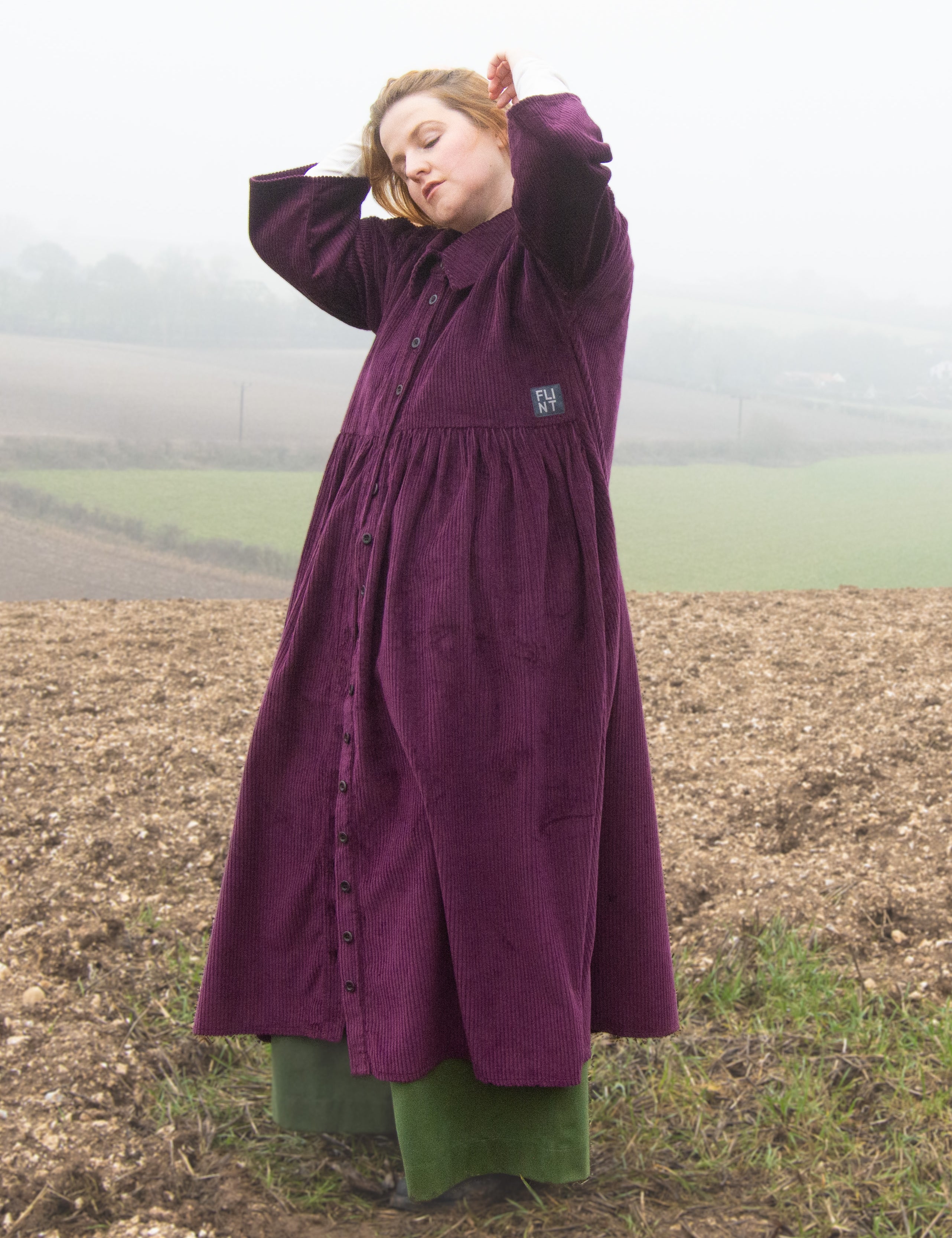 The Hybrid Dress in purple corduroy - House of Flint