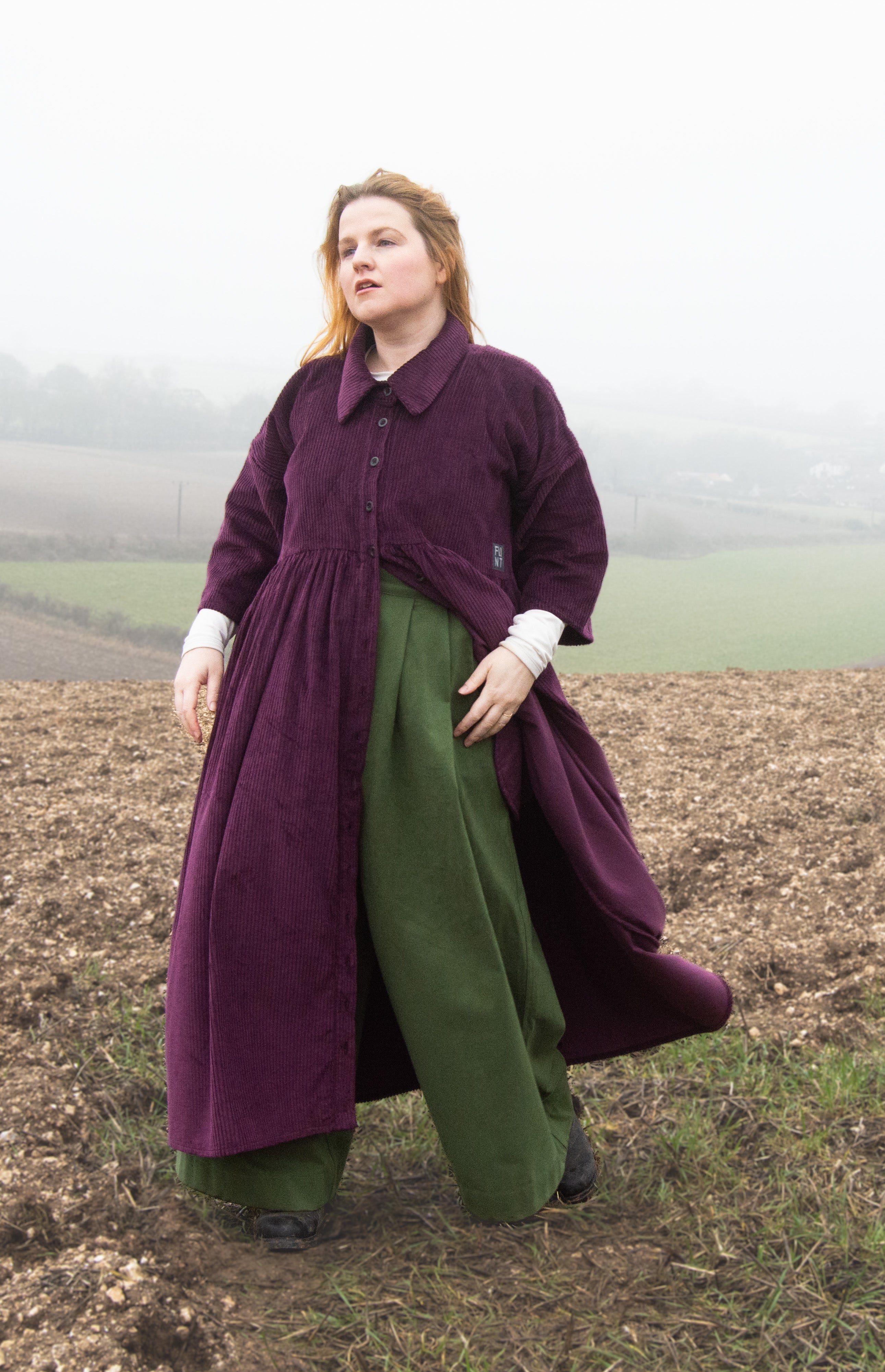 The Hybrid Dress in purple corduroy - House of Flint