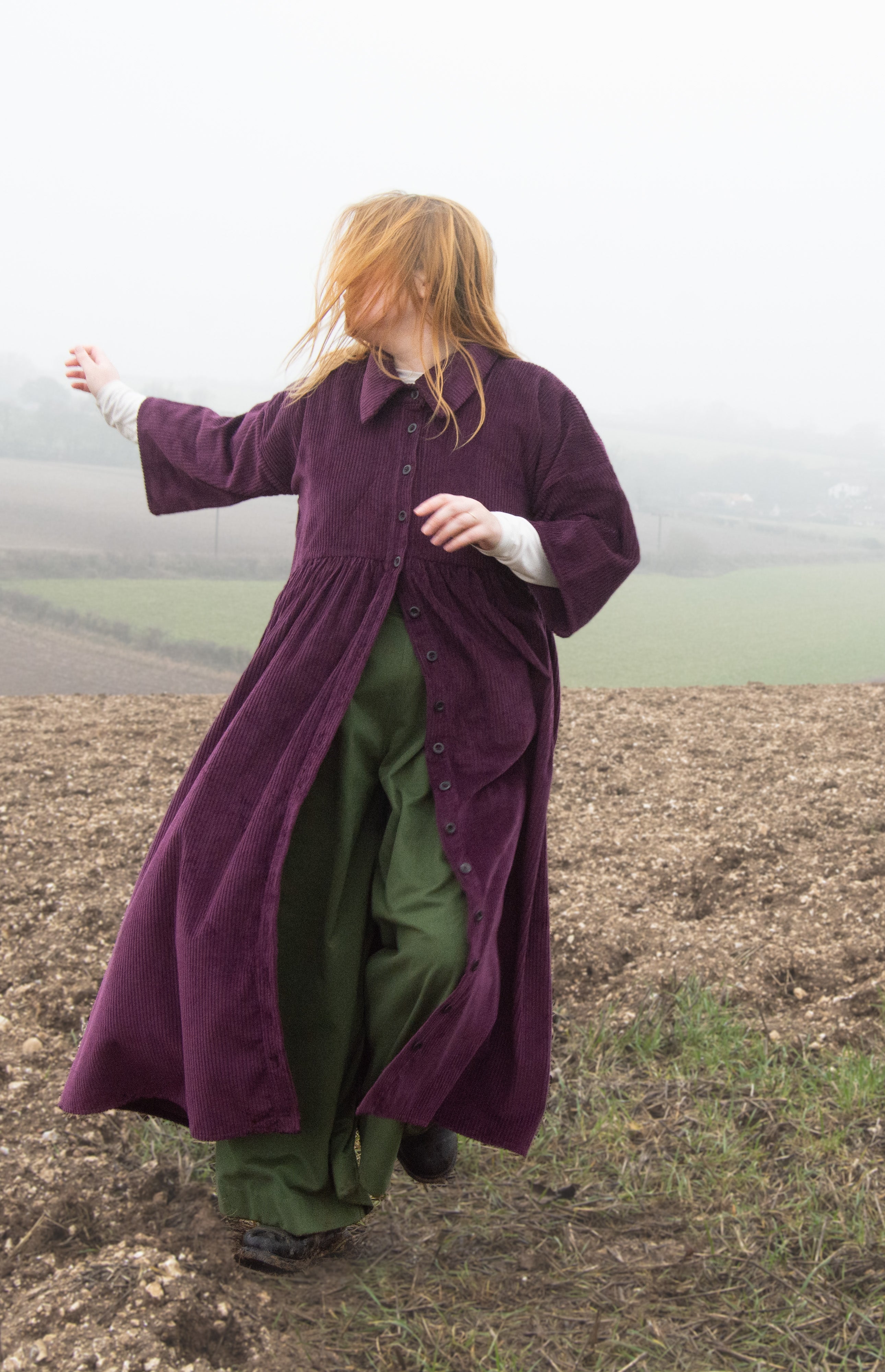 The Hybrid Dress in purple corduroy - House of Flint