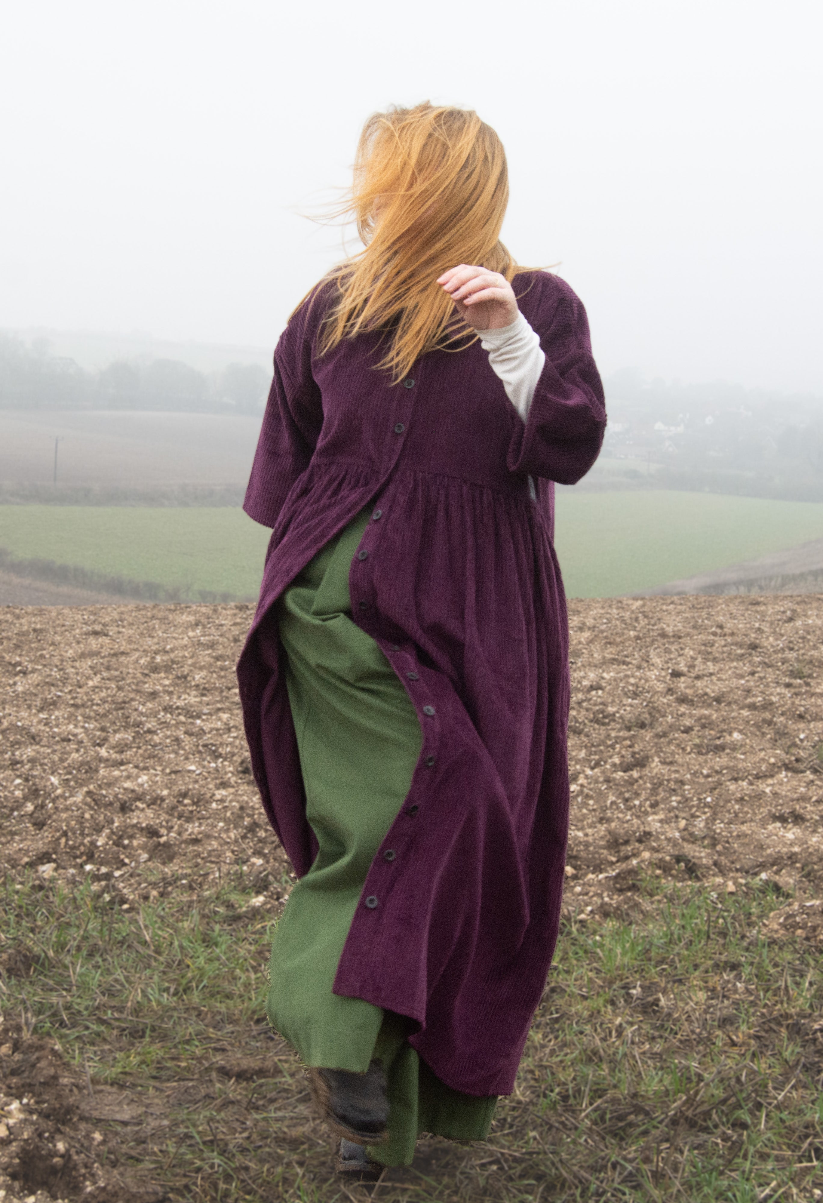 The Hybrid Dress in purple corduroy - House of Flint