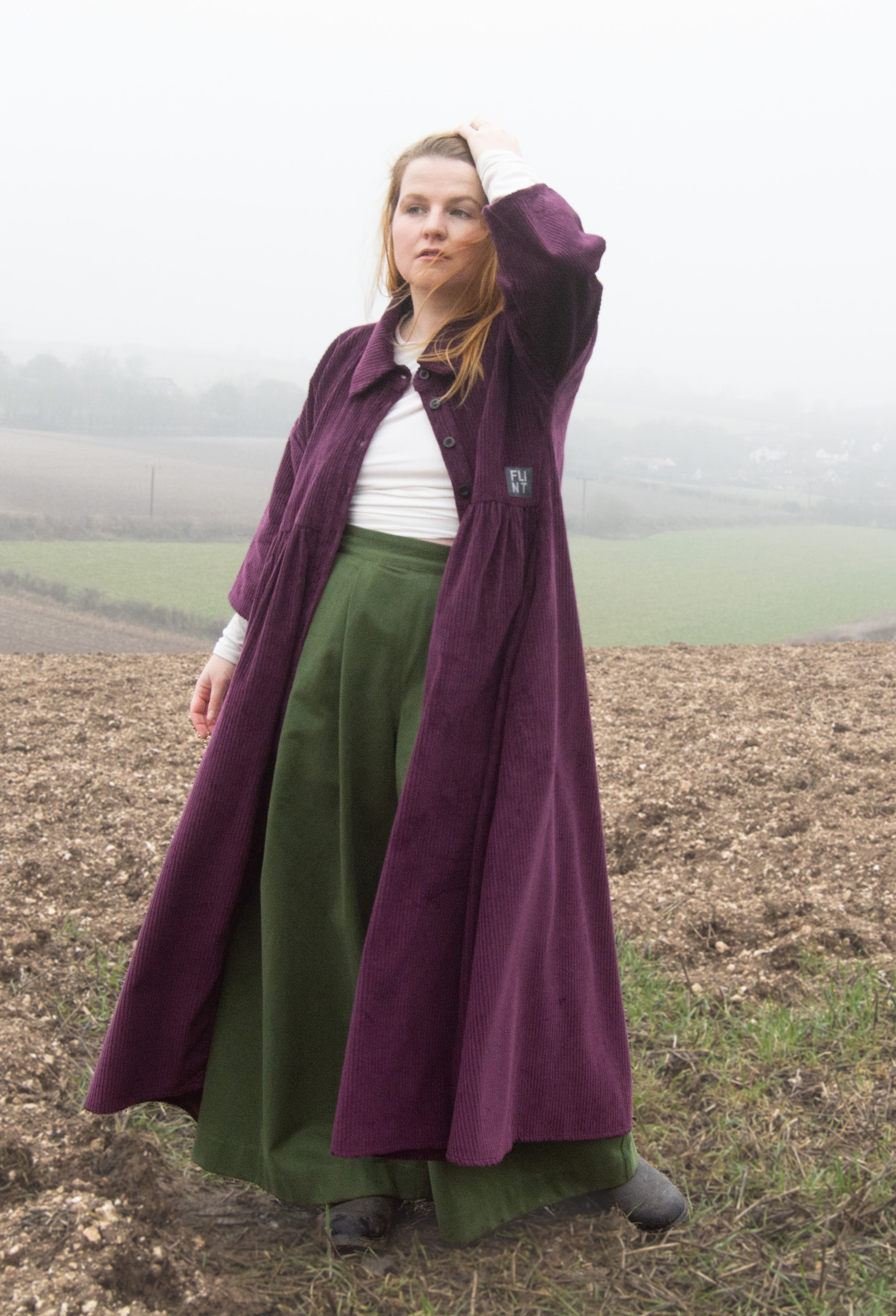 The Hybrid Dress in purple corduroy - House of Flint