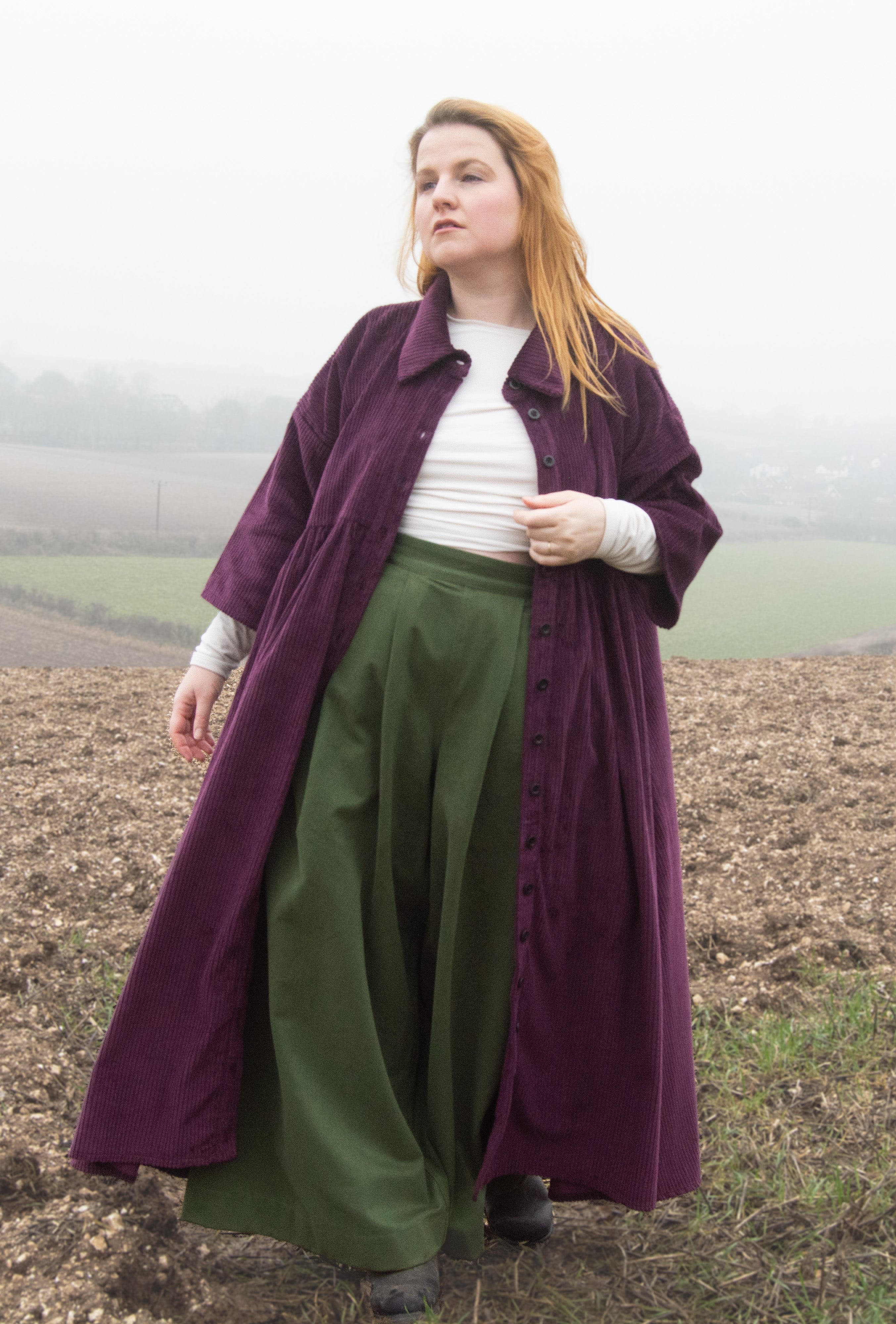 The Hybrid Dress in purple corduroy - House of Flint