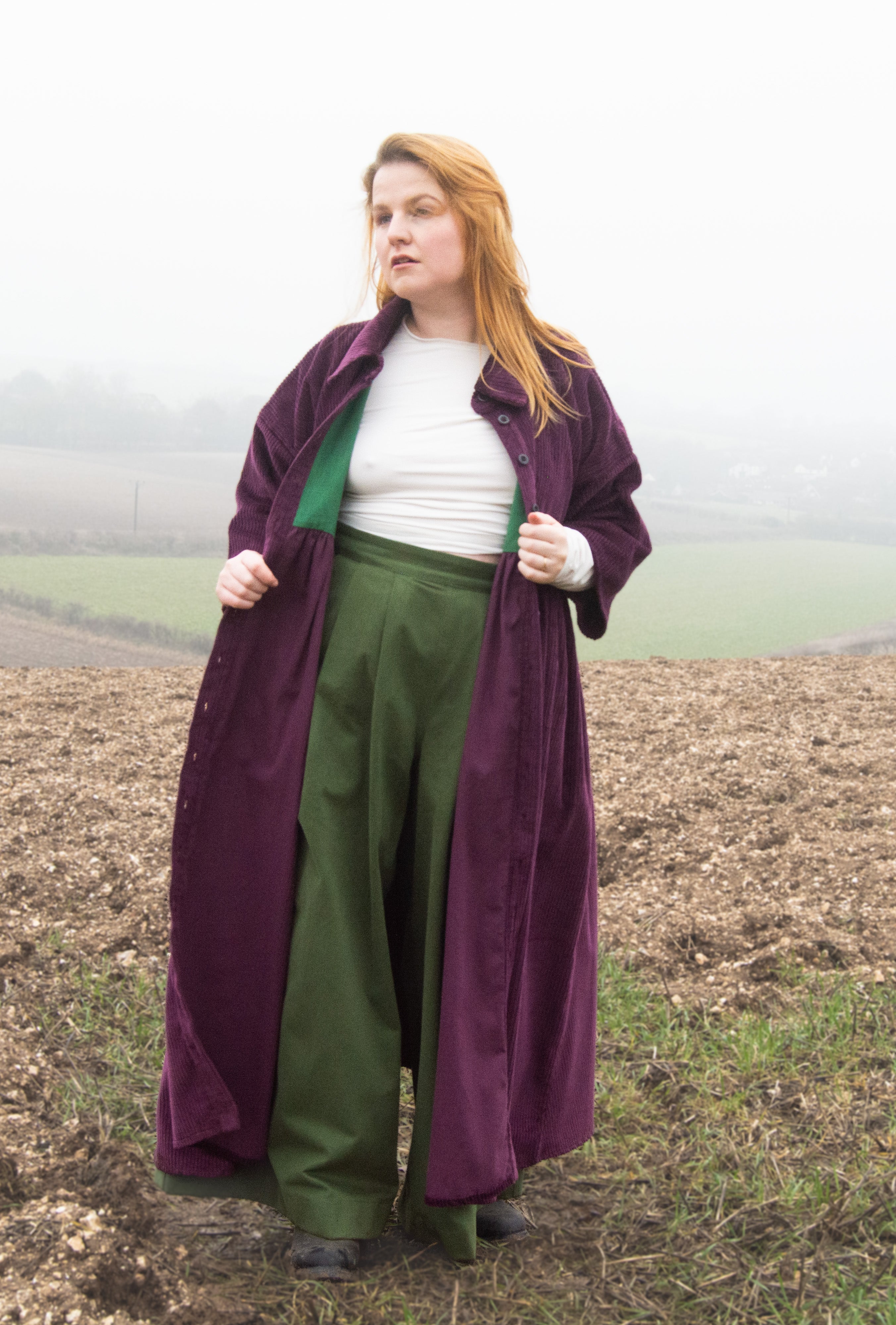 The Hybrid Dress in purple corduroy - House of Flint