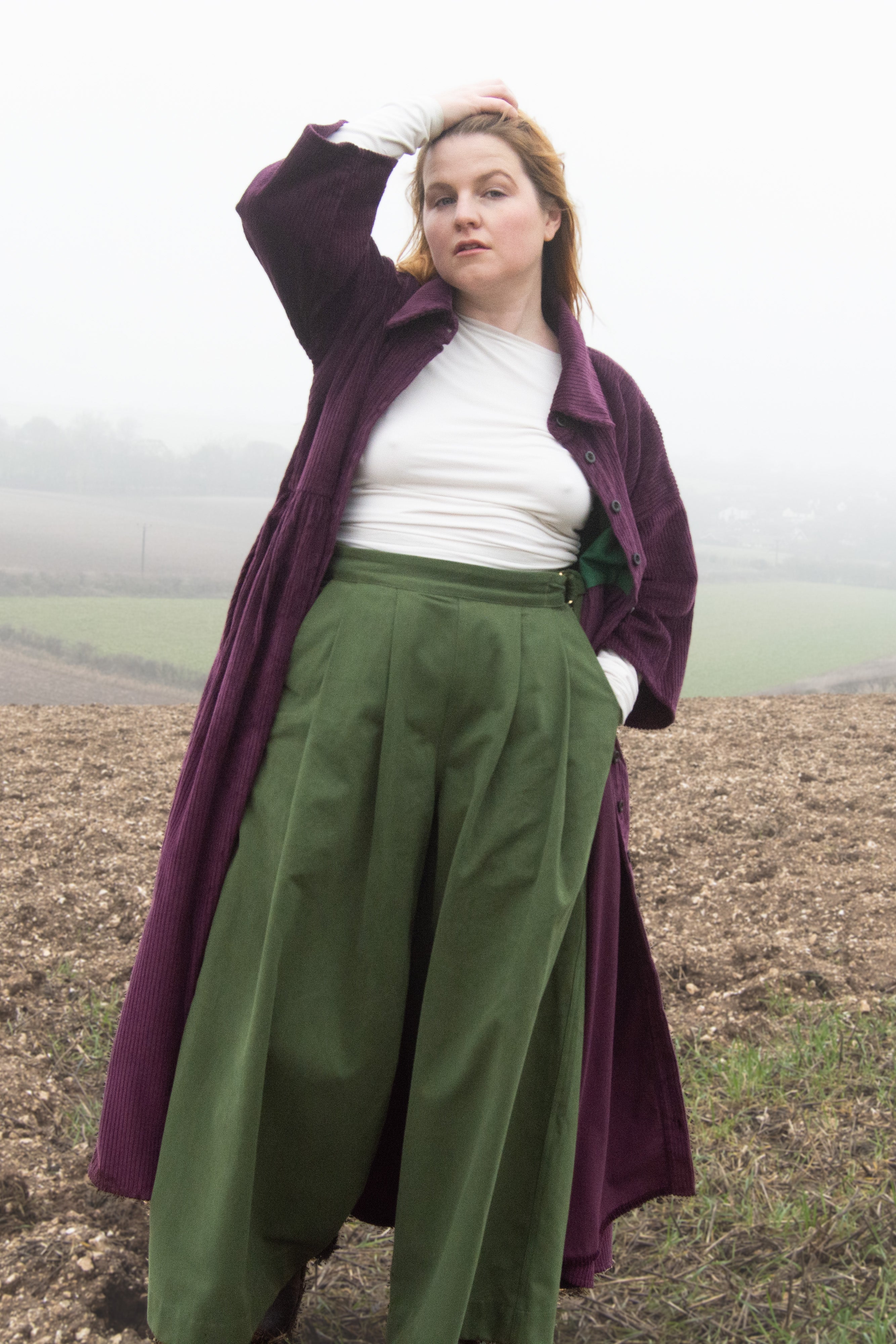 The Margo Trousers in Forest green twill - House of Flint