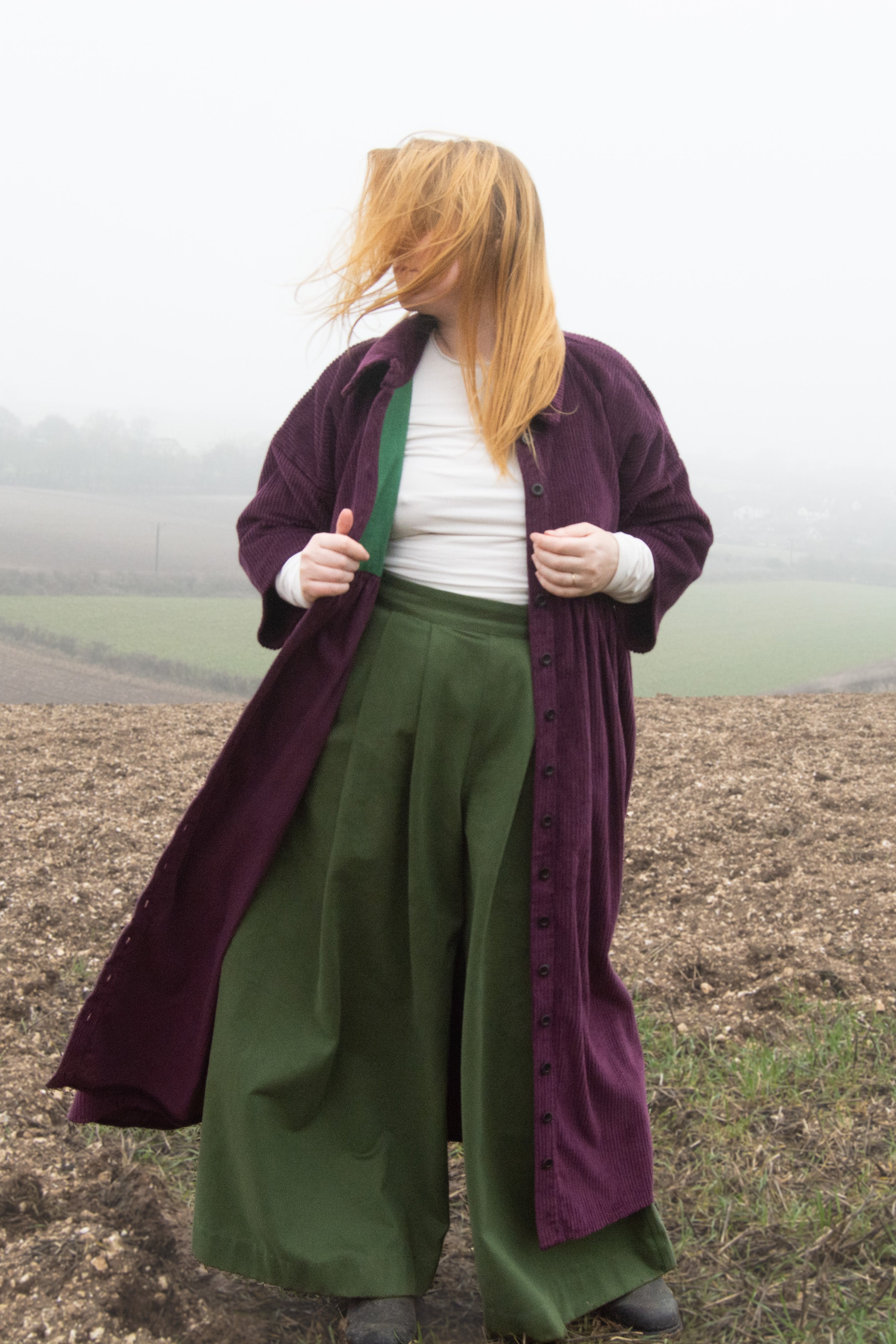 The Hybrid Dress in purple corduroy - House of Flint