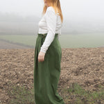 The Margo Trousers in Forest green twill - House of Flint
