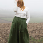 The Margo Trousers in Forest green twill - House of Flint