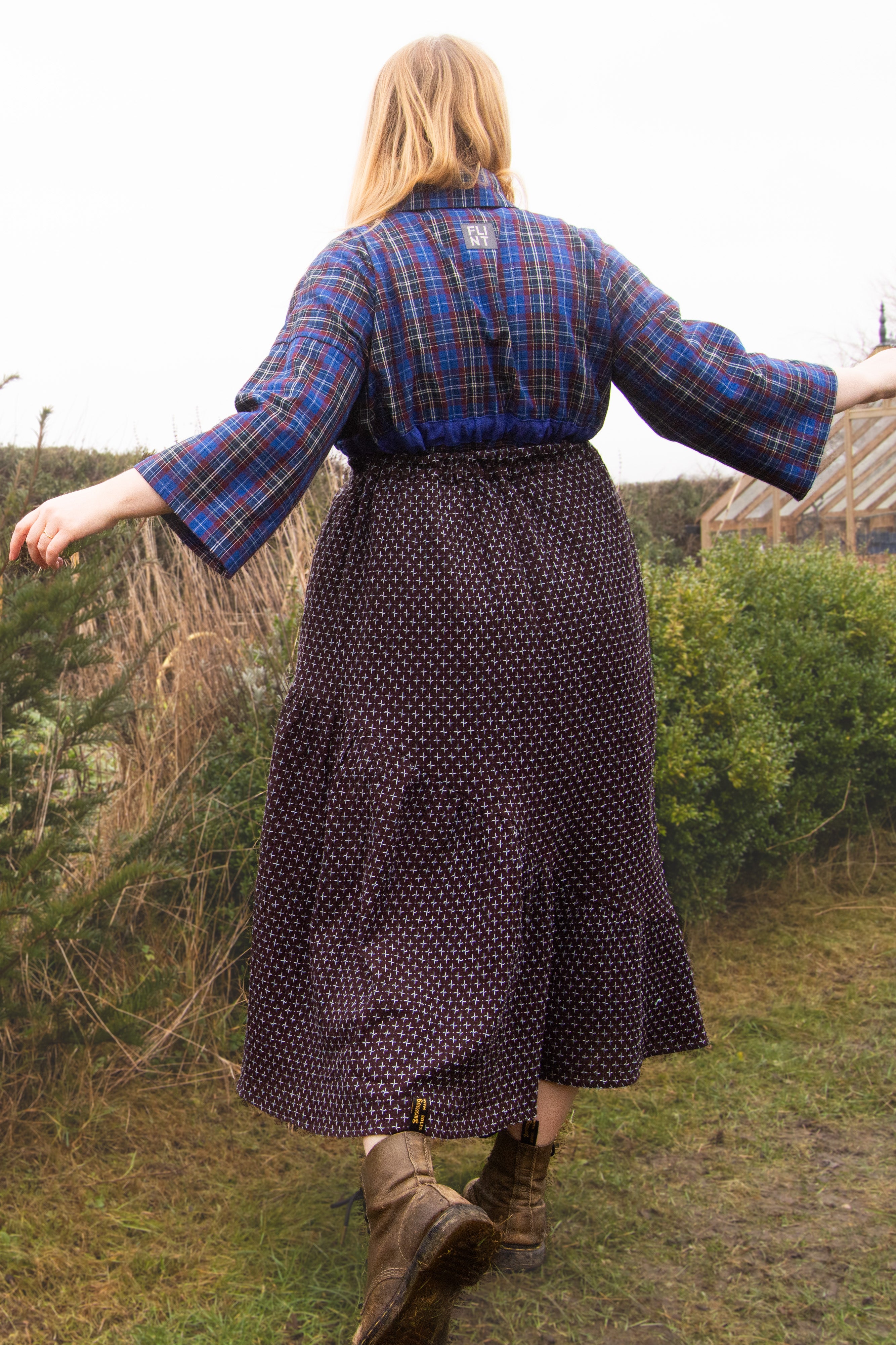 The Gathered Skirt in Cool Browns Cross Stitch Cotton - House of Flint