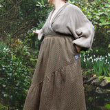 The Gathered Skirt in Pink Stitch Cotton - House of Flint