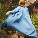 The Hellebore Dress in Denim Blue