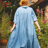 The Hellebore Dress in Denim Blue