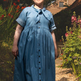 The Hellebore Dress in Denim Blue