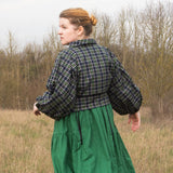 The Solstice Shirt in Blue/Green brushed cotton check - House of Flint