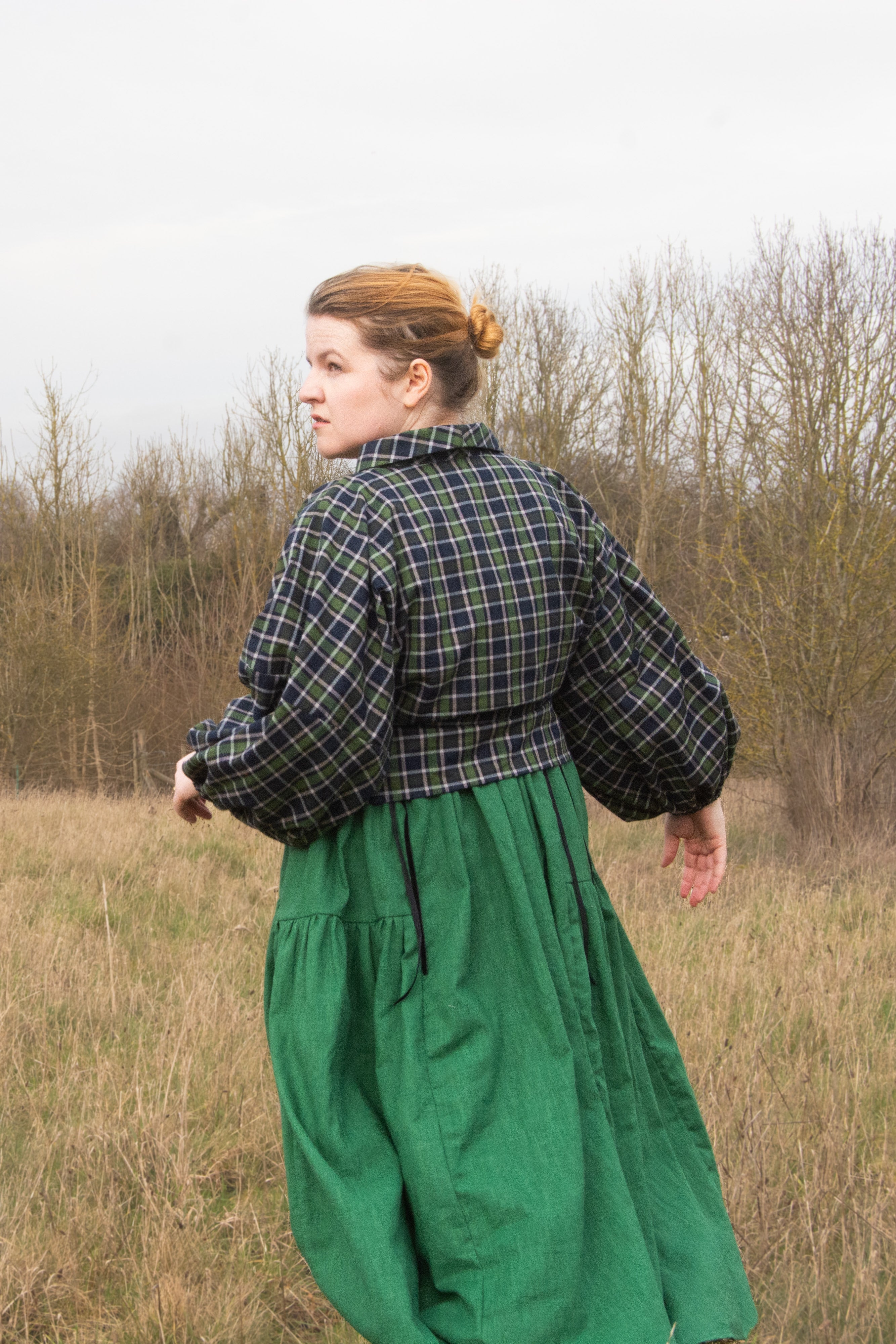 The Solstice Shirt in Blue/Green brushed cotton check - House of Flint