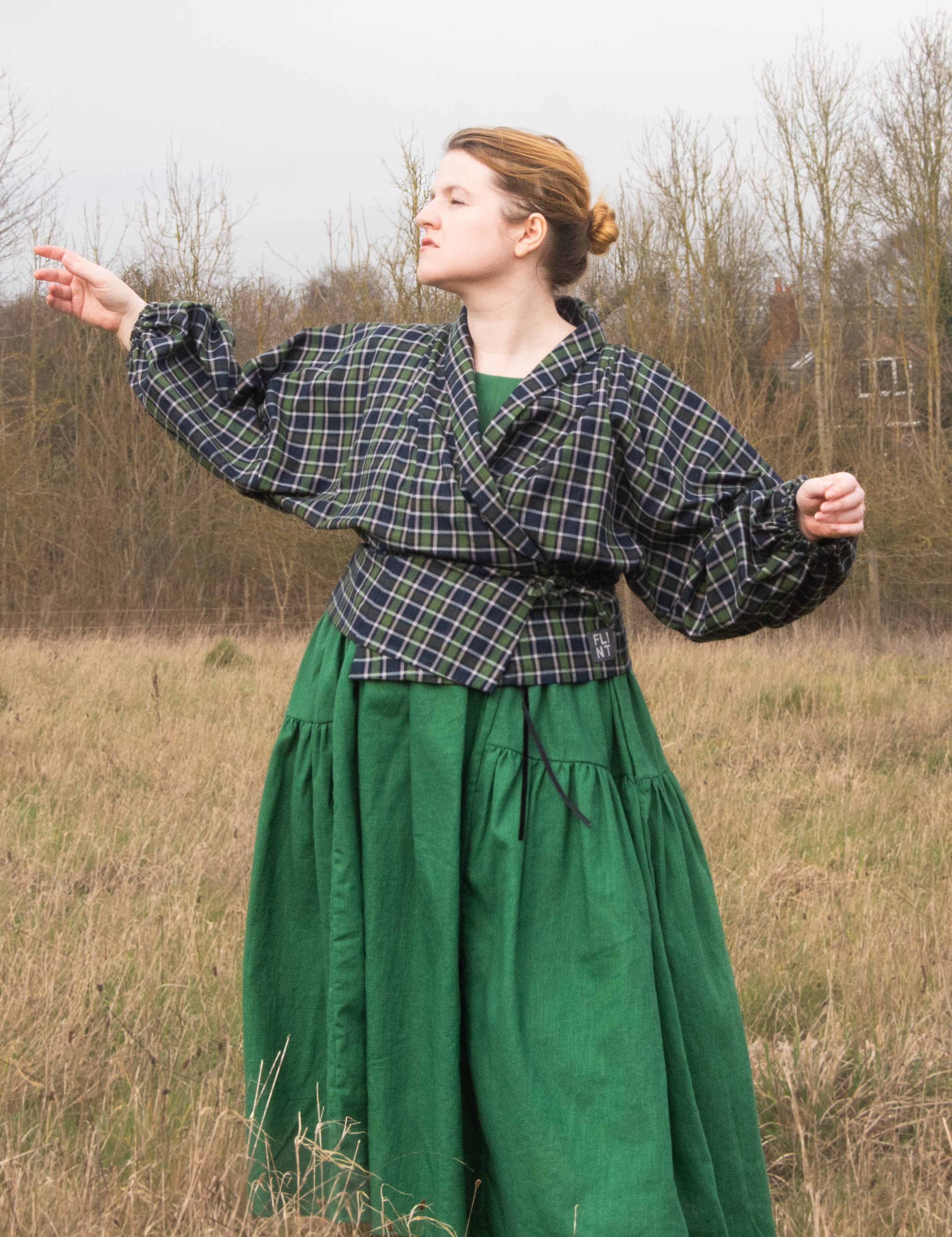 The Solstice Shirt in Blue/Green brushed cotton check - House of Flint