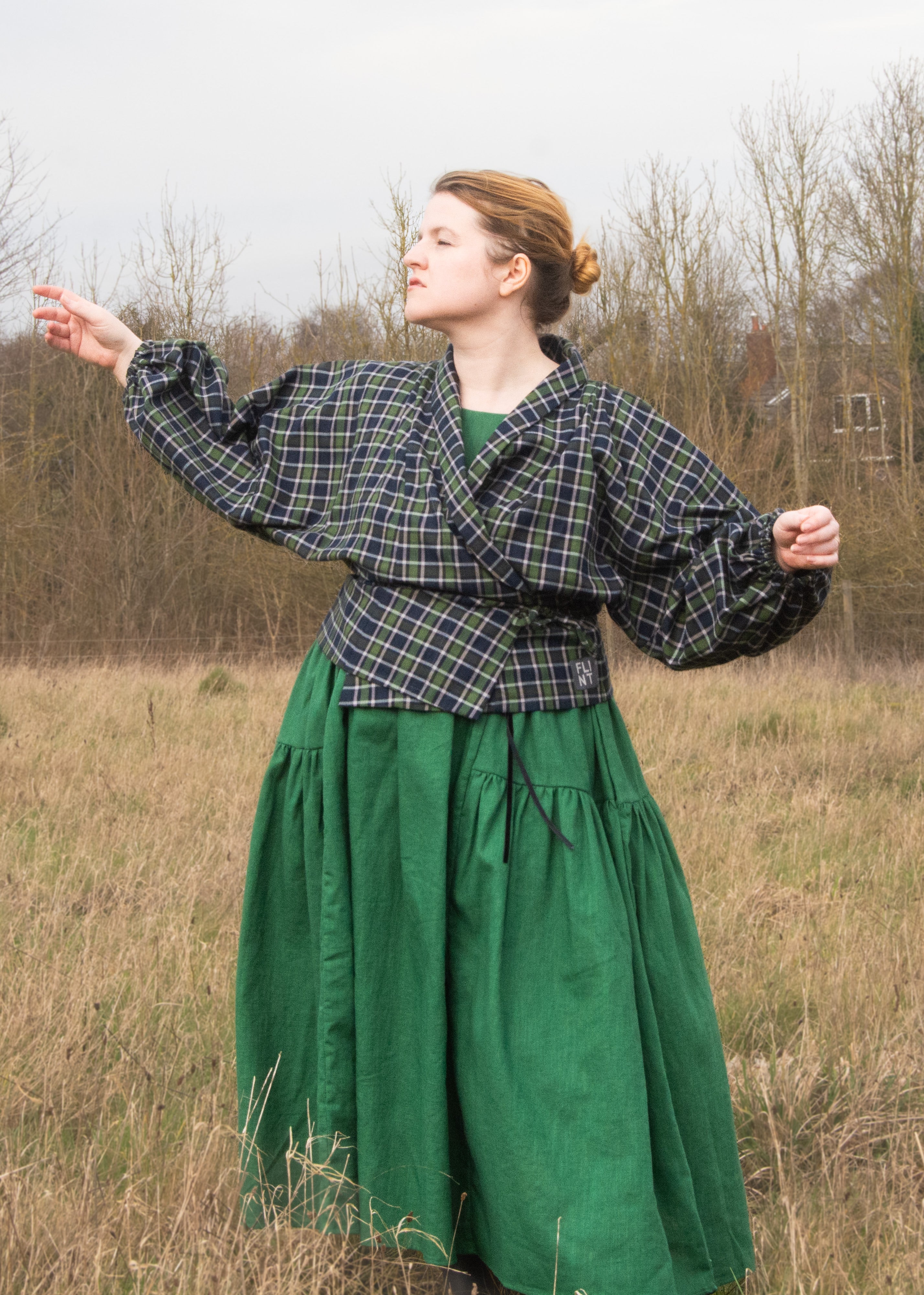 The Solstice Shirt in Blue/Green brushed cotton check - House of Flint