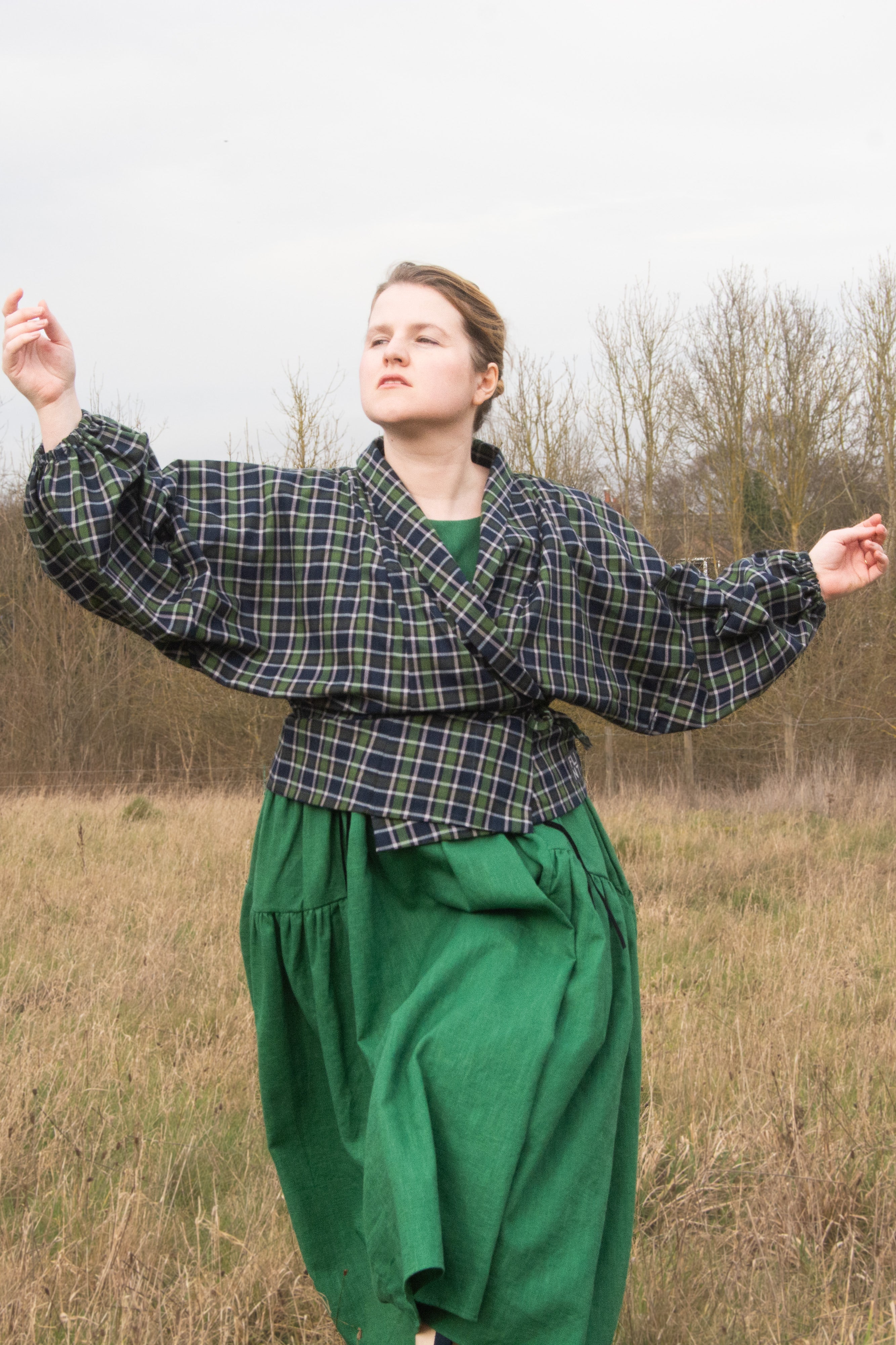 The Solstice Shirt in Blue/Green brushed cotton check - House of Flint