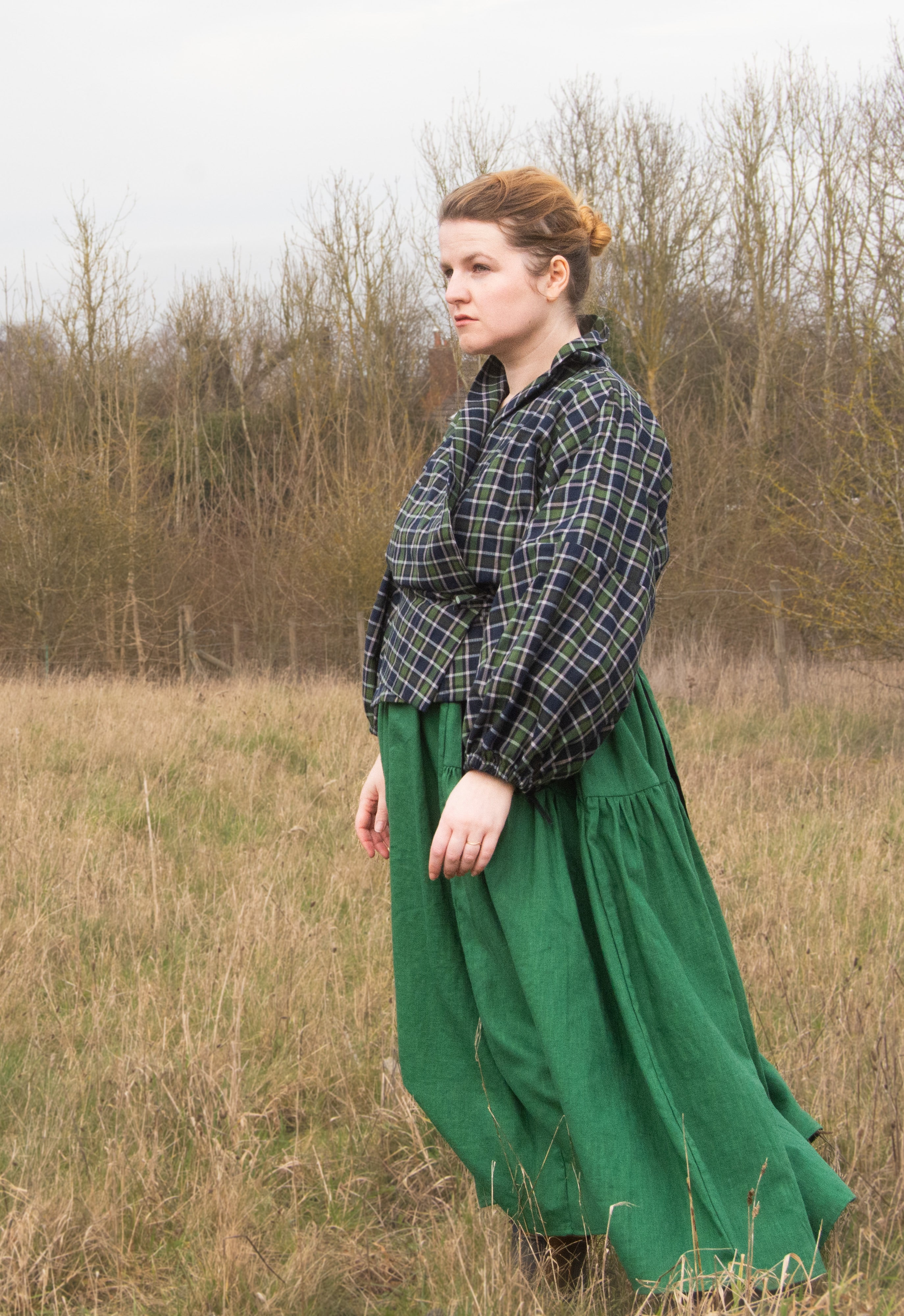 The Solstice Shirt in Blue/Green brushed cotton check - House of Flint