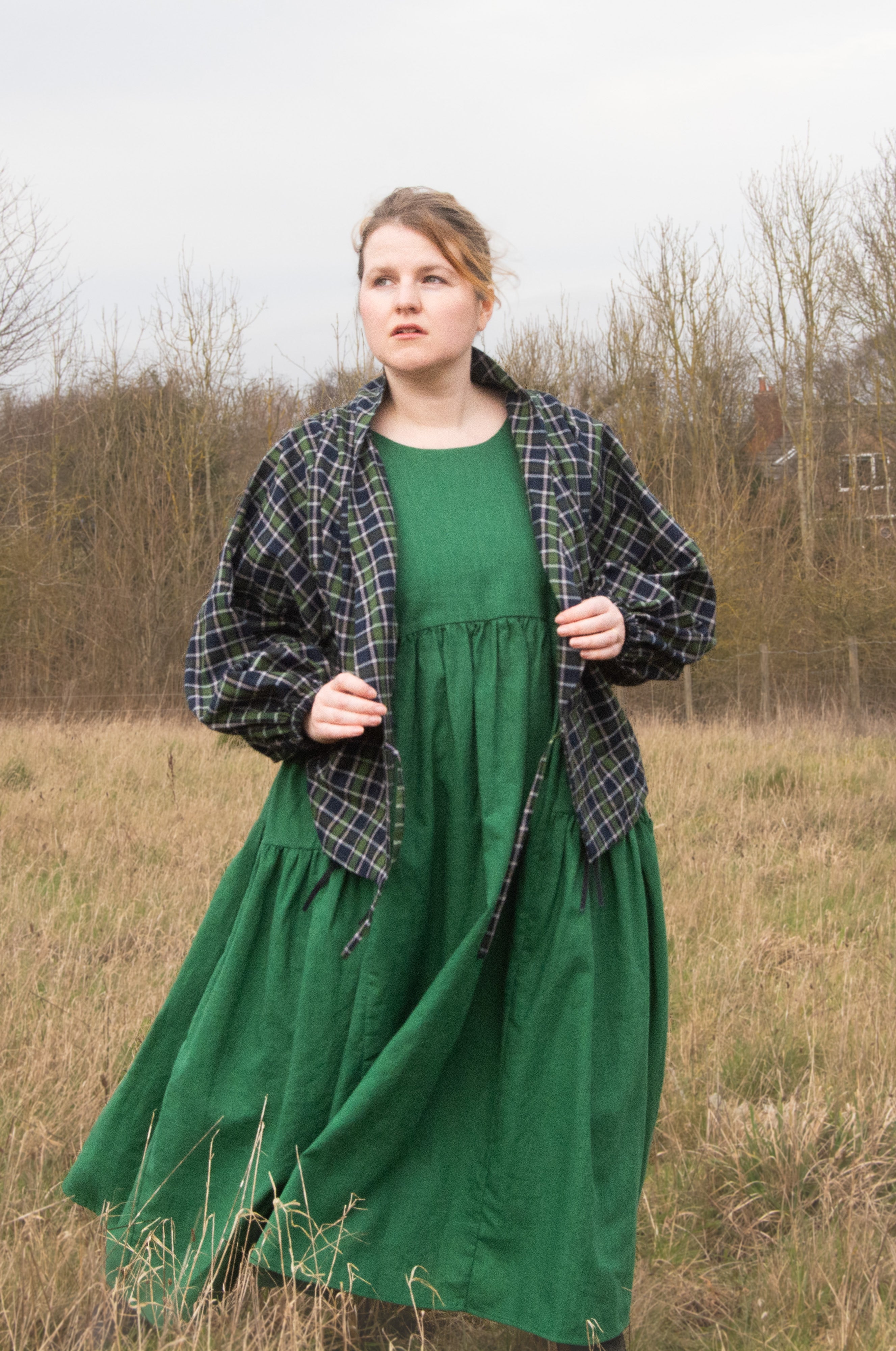 The Solstice Shirt in Blue/Green brushed cotton check - House of Flint