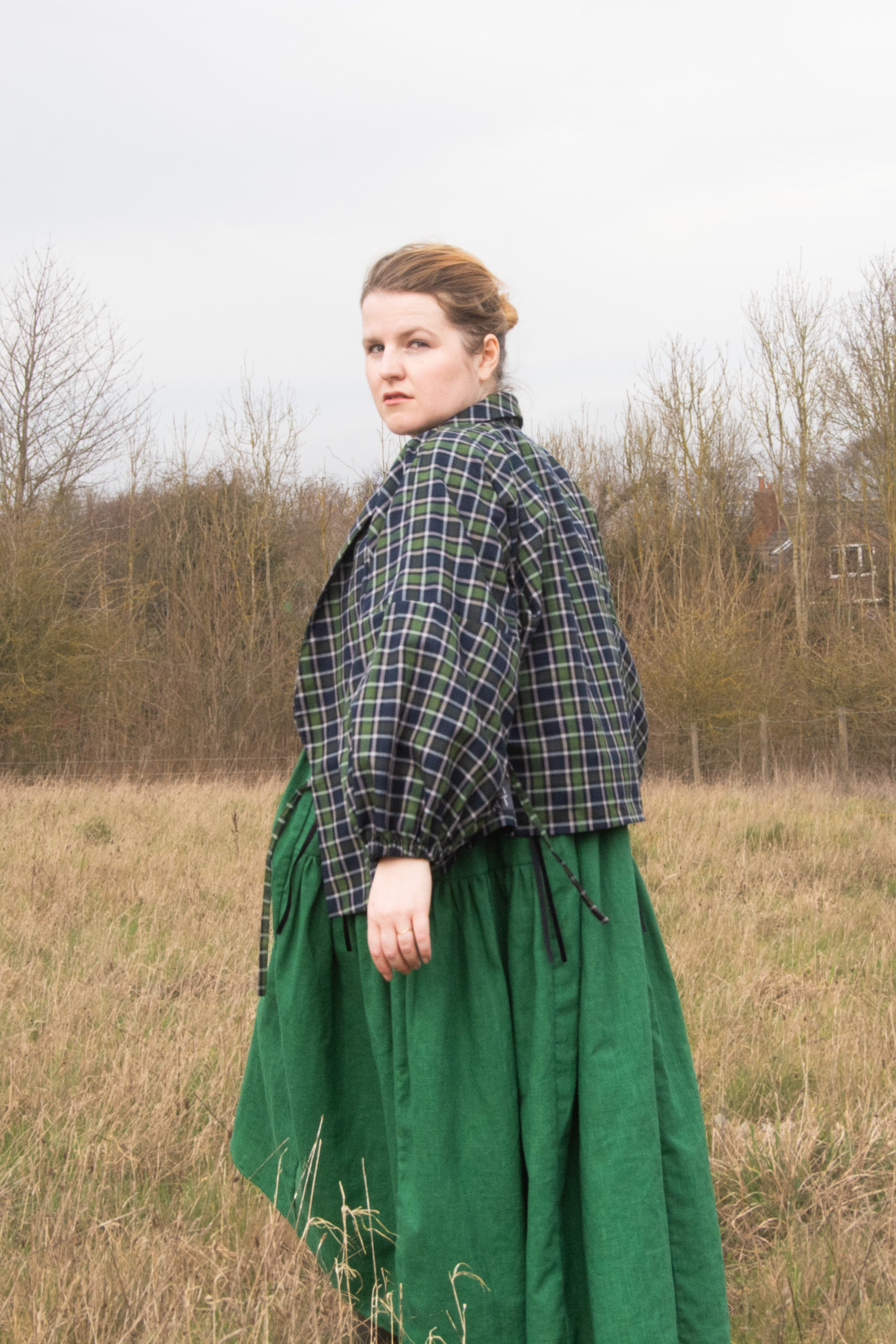 The Solstice Shirt in Blue/Green brushed cotton check - House of Flint