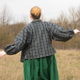 The Solstice Shirt in Blue/Green brushed cotton check - House of Flint