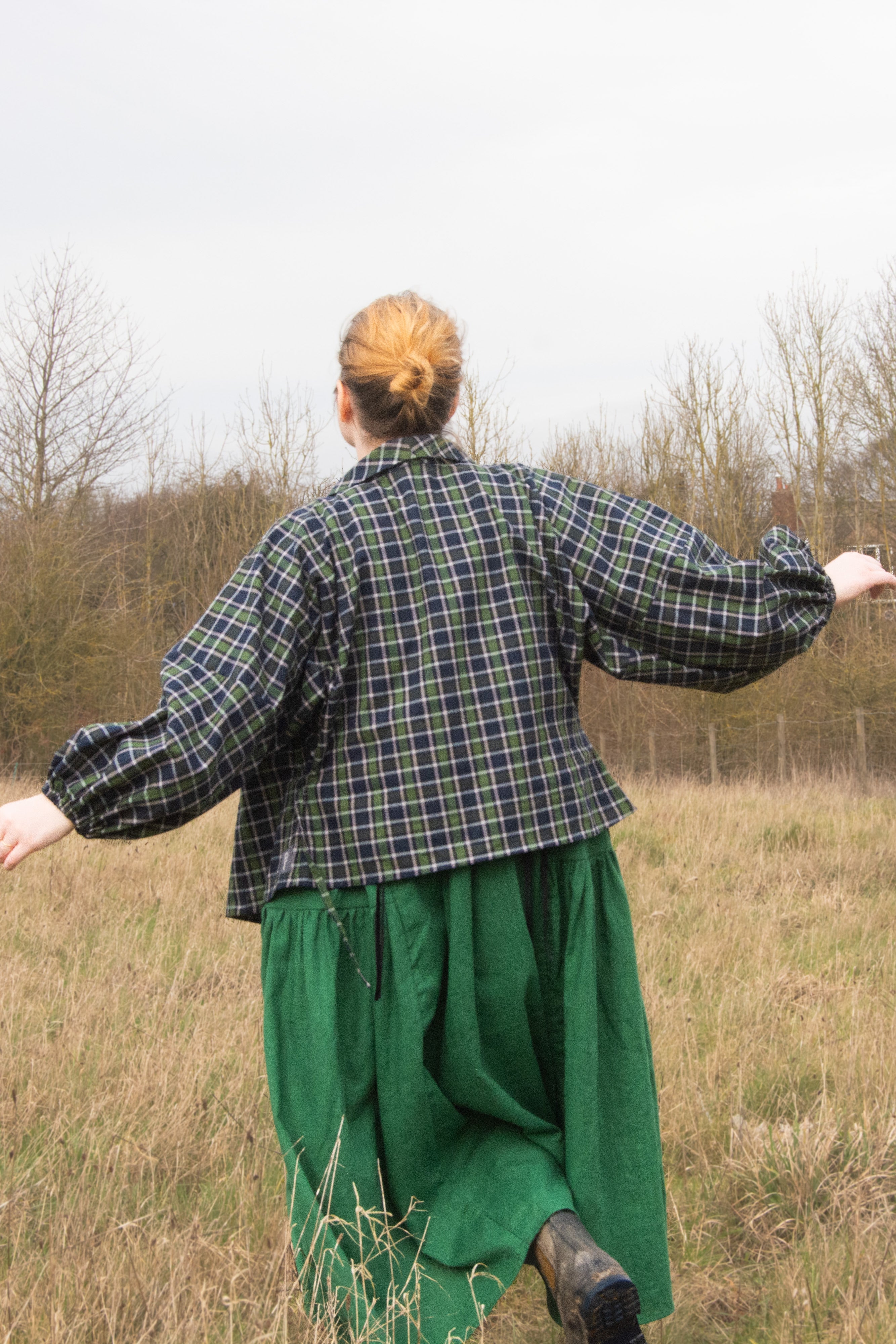 The Solstice Shirt in Blue/Green brushed cotton check - House of Flint