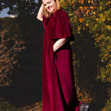The Joan Dress in Burgundy Velvet