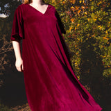 The Joan Dress in Burgundy Velvet