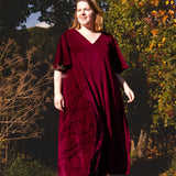 The Joan Dress in Burgundy Velvet