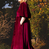 The Joan Dress in Burgundy Velvet