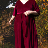 The Joan Dress in Burgundy Velvet